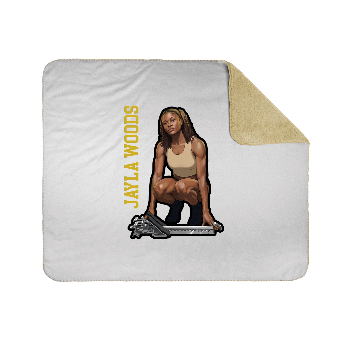 Throw Blanket — Name Vertical in White