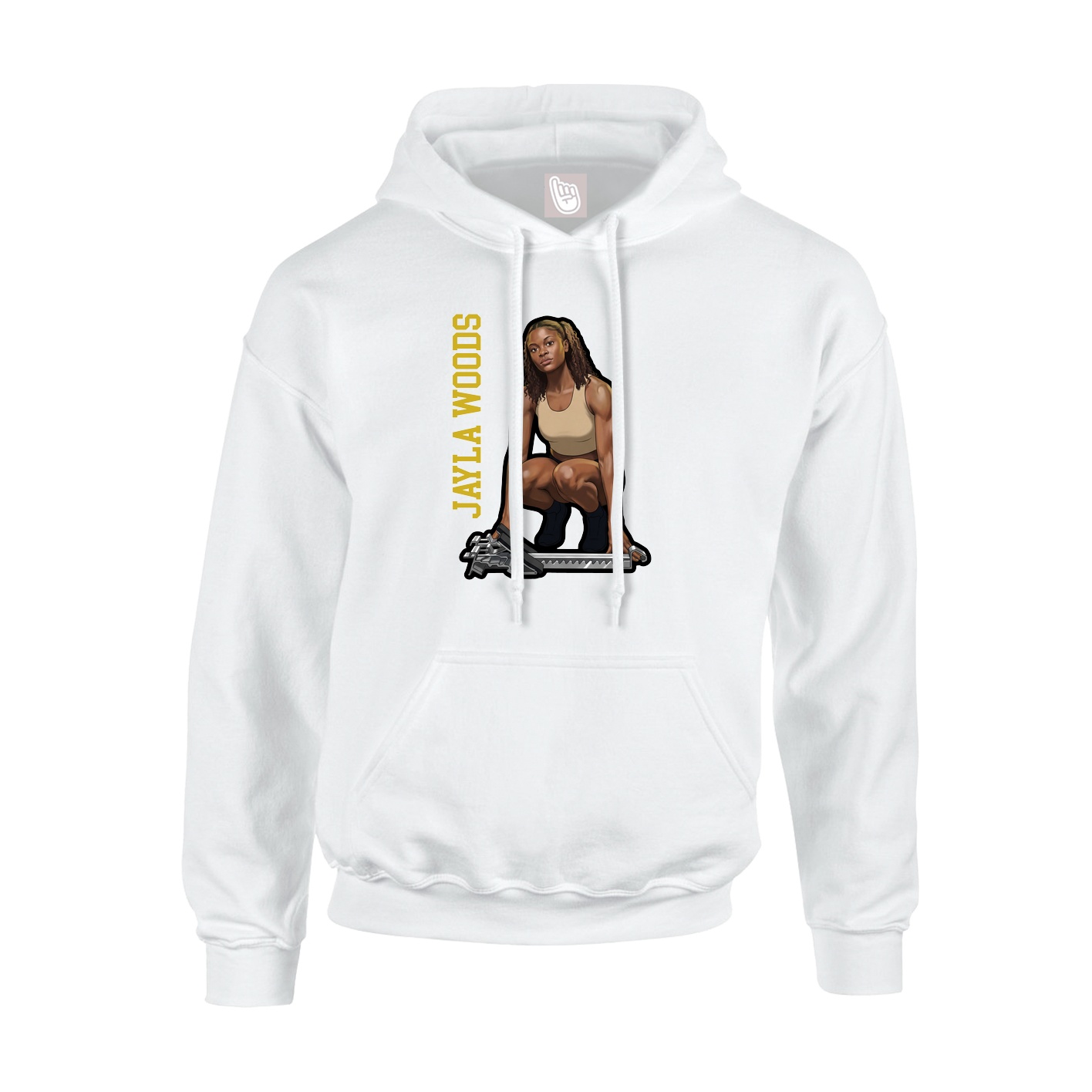 Hoodie — Name Vertical in White