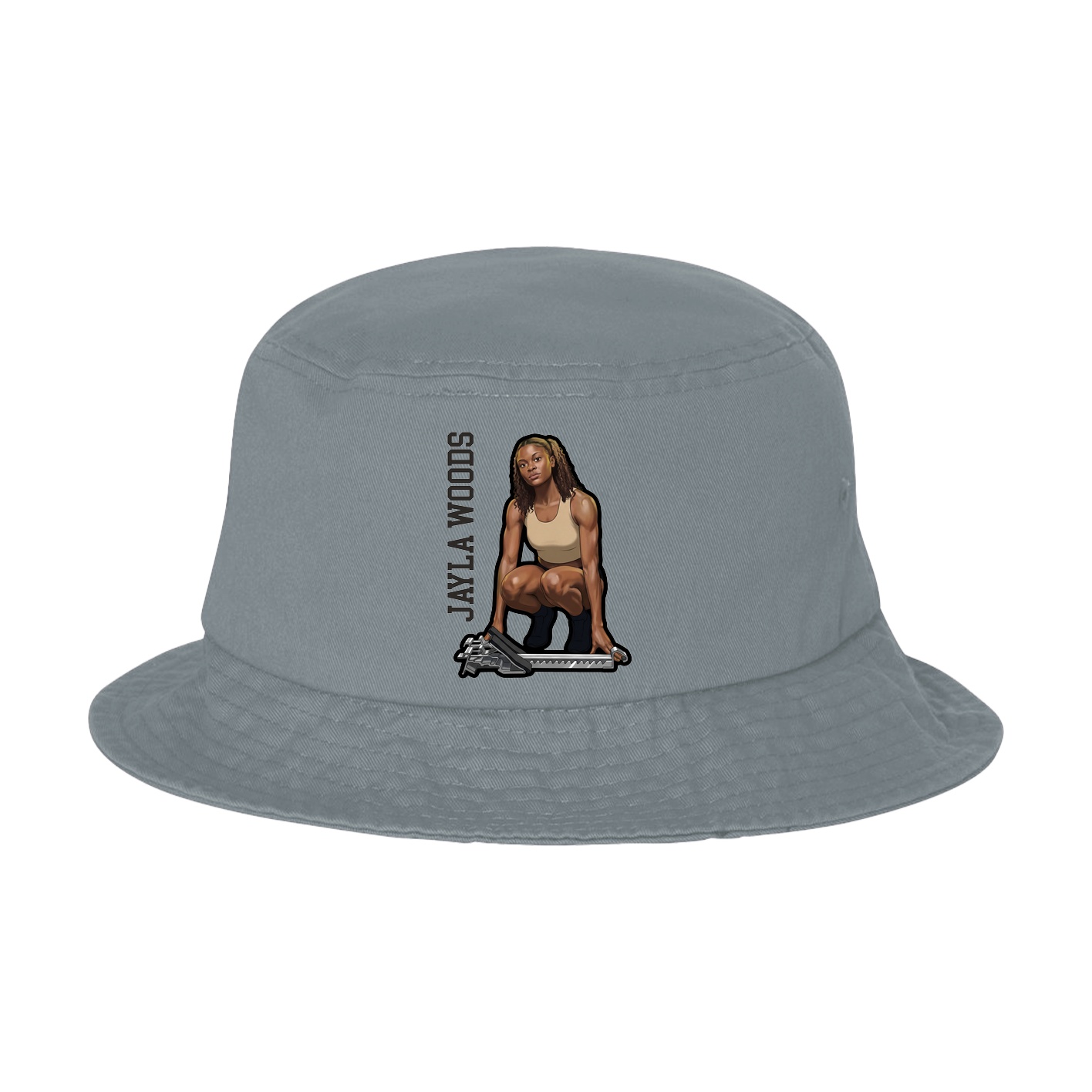 Bucket Cap — Name Vertical in Grey
