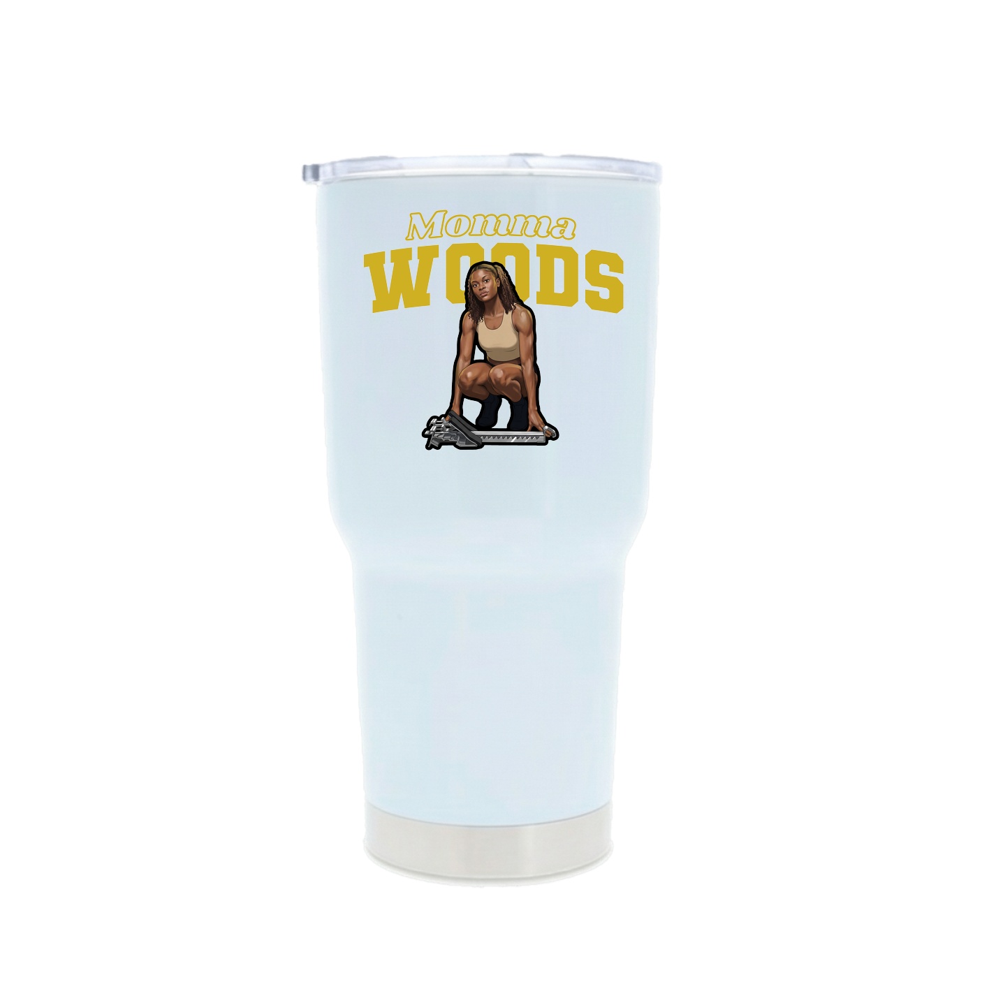30oz Stainless Steel Tumbler — Mothers Day Block in White