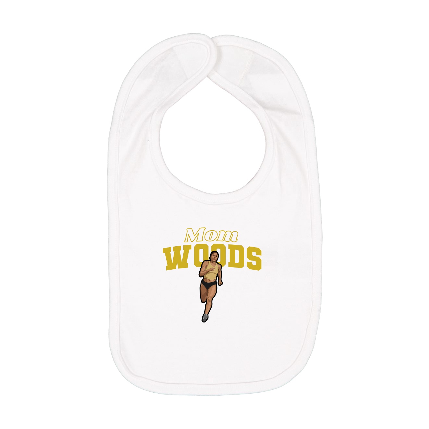 Infant Bib — Mothers Day Block in White