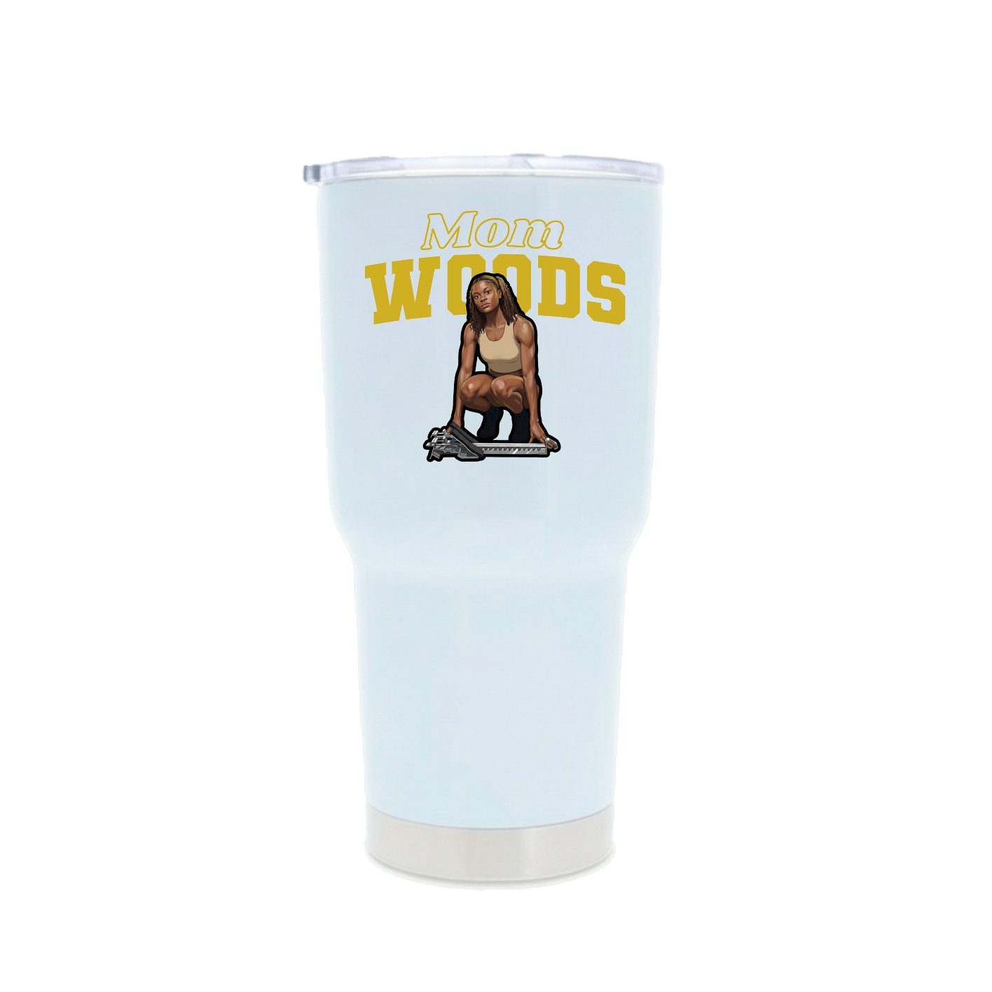 30oz Stainless Steel Tumbler — Mothers Day Block in White