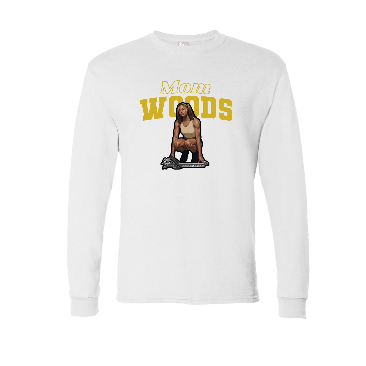 Long Sleeve Tee — Mothers Day Block in White