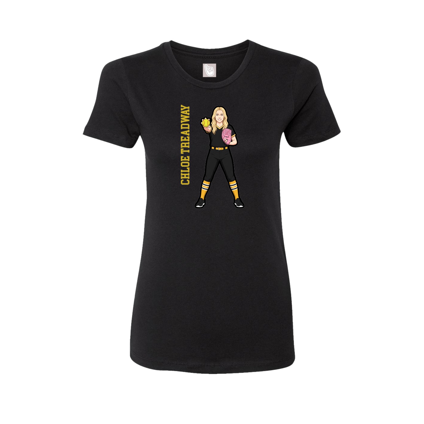 Womens Tee — Name Vertical in Black