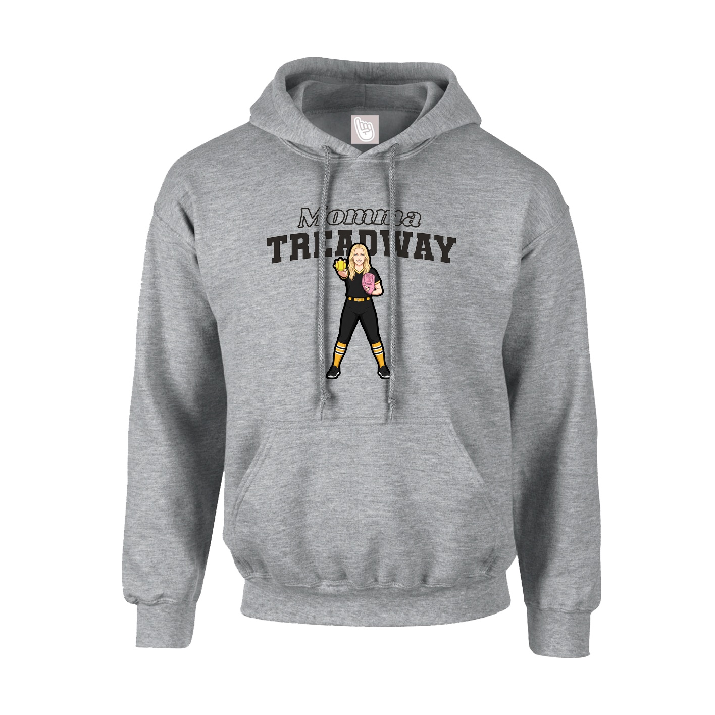 Youth Hoodie — Mothers Day Block in Grey