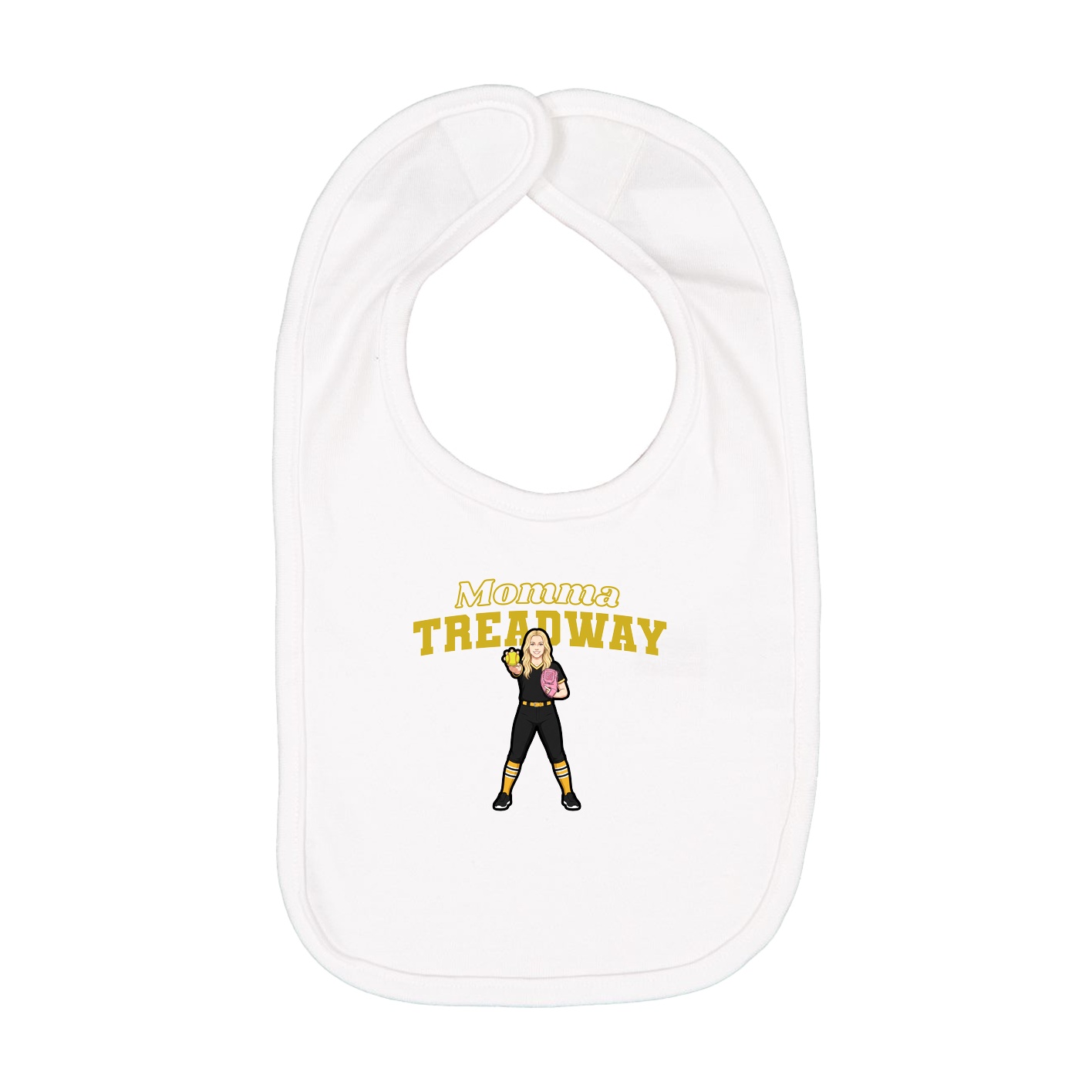 Infant Bib — Mothers Day Block in White
