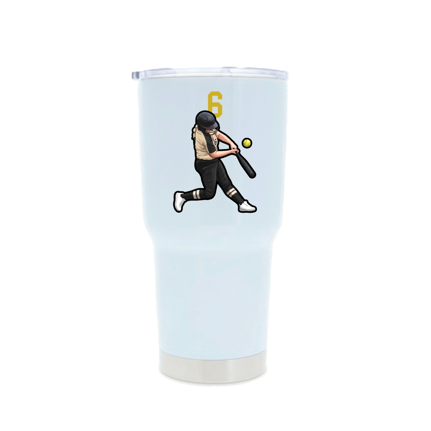 30oz Stainless Steel Tumbler — Number Top in White