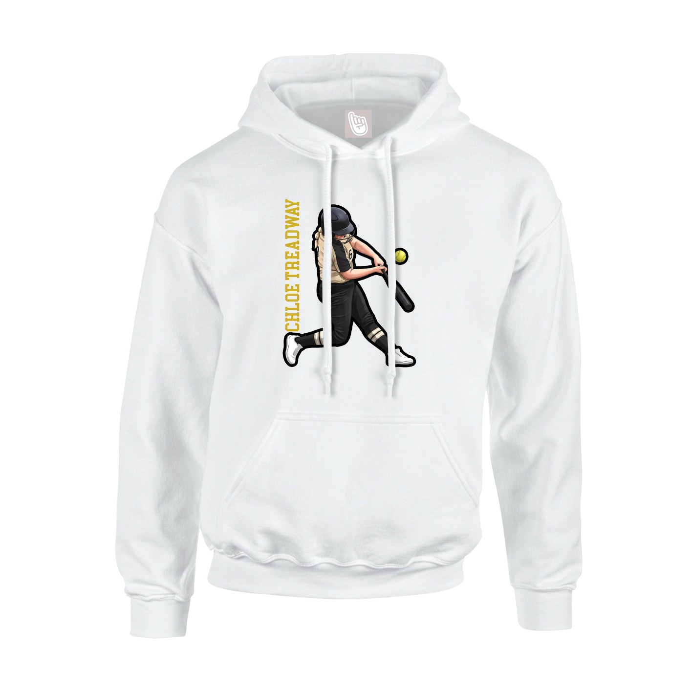 Youth Hoodie — Name Vertical in White