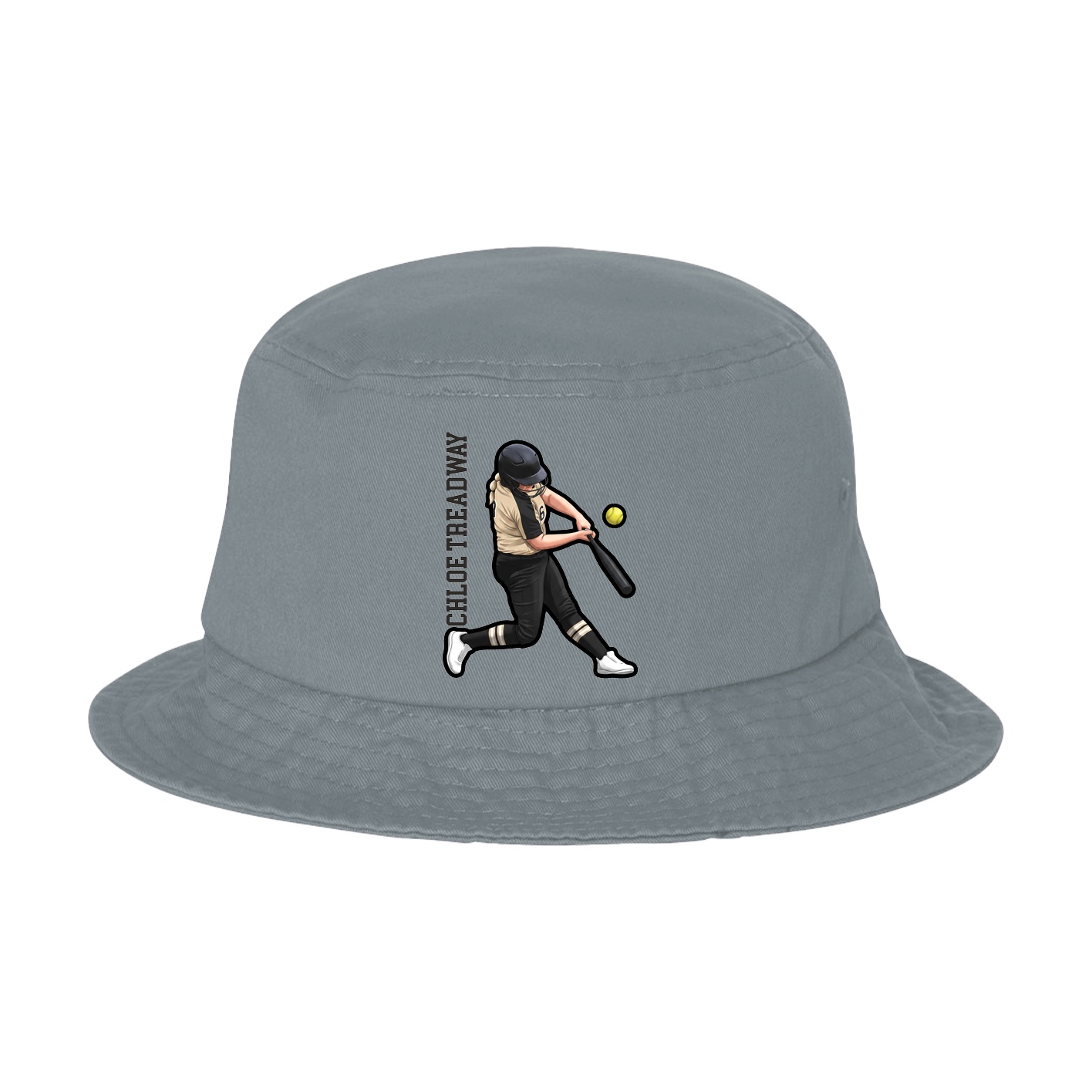 Bucket Cap — Name Vertical in Grey