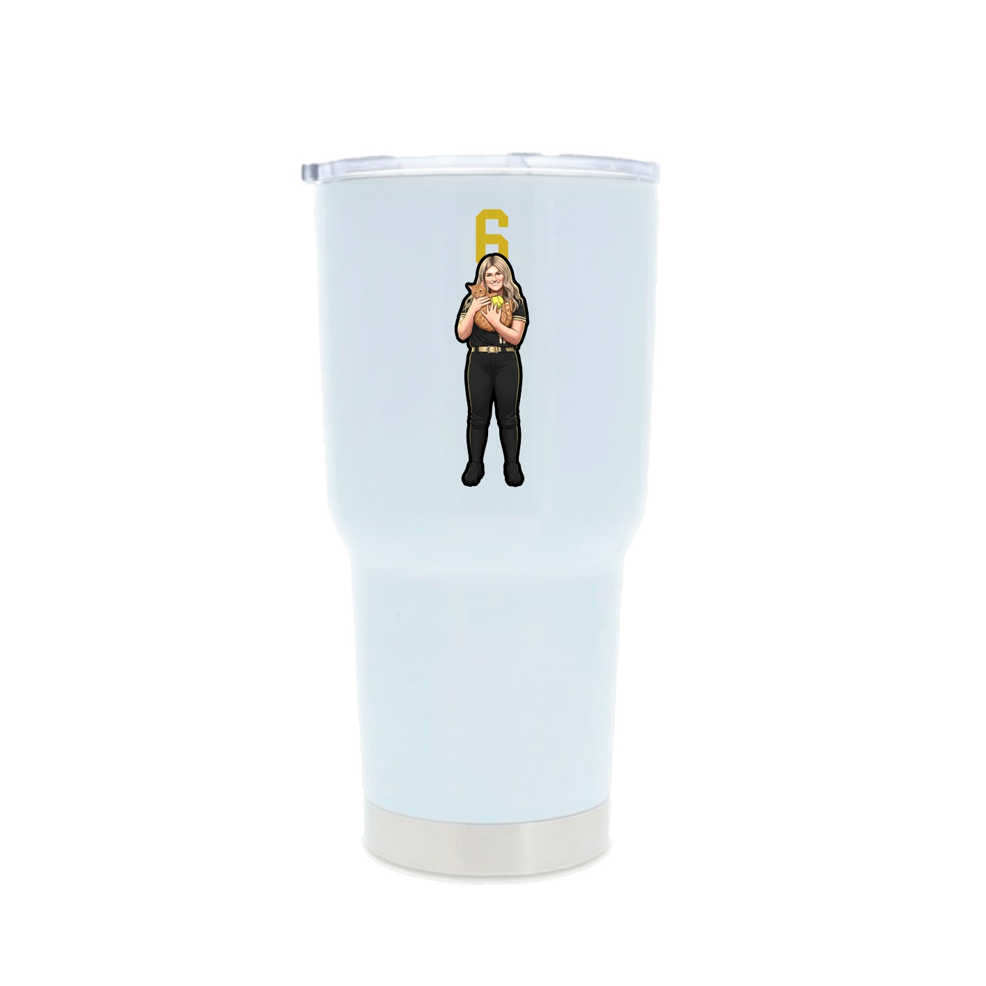 30oz Stainless Steel Tumbler — Number Top in White