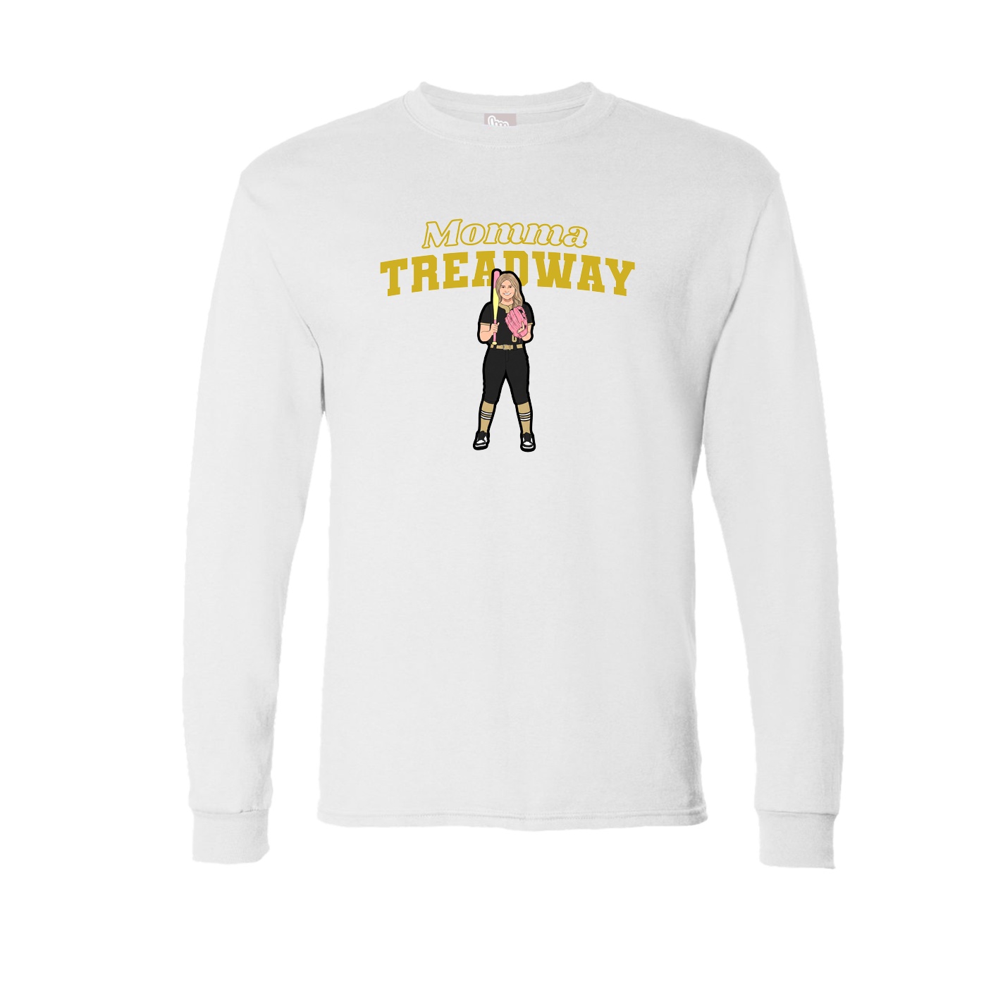 Long Sleeve Tee — Mothers Day Block in White