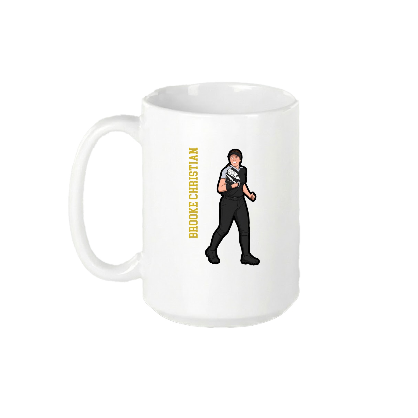 15oz Coffee Mug — Name Vertical in White