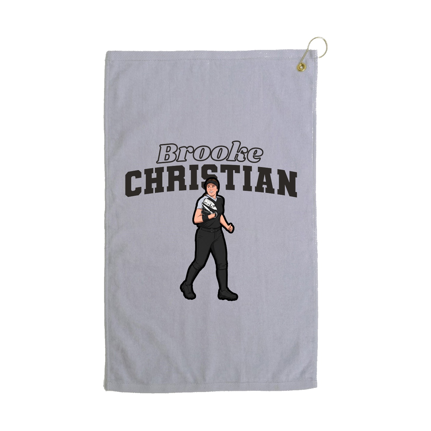 Golf Towel — Name Arch in Grey