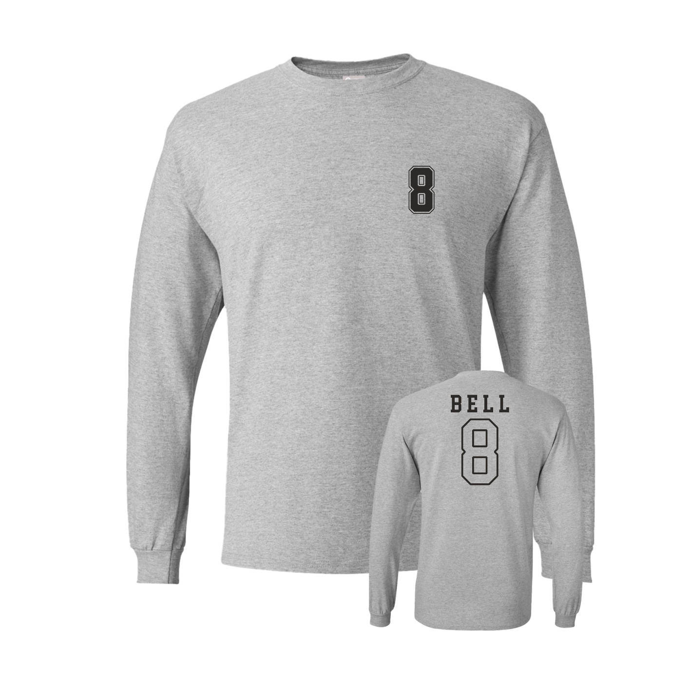 Long Sleeve Tee — Chest Back in Grey