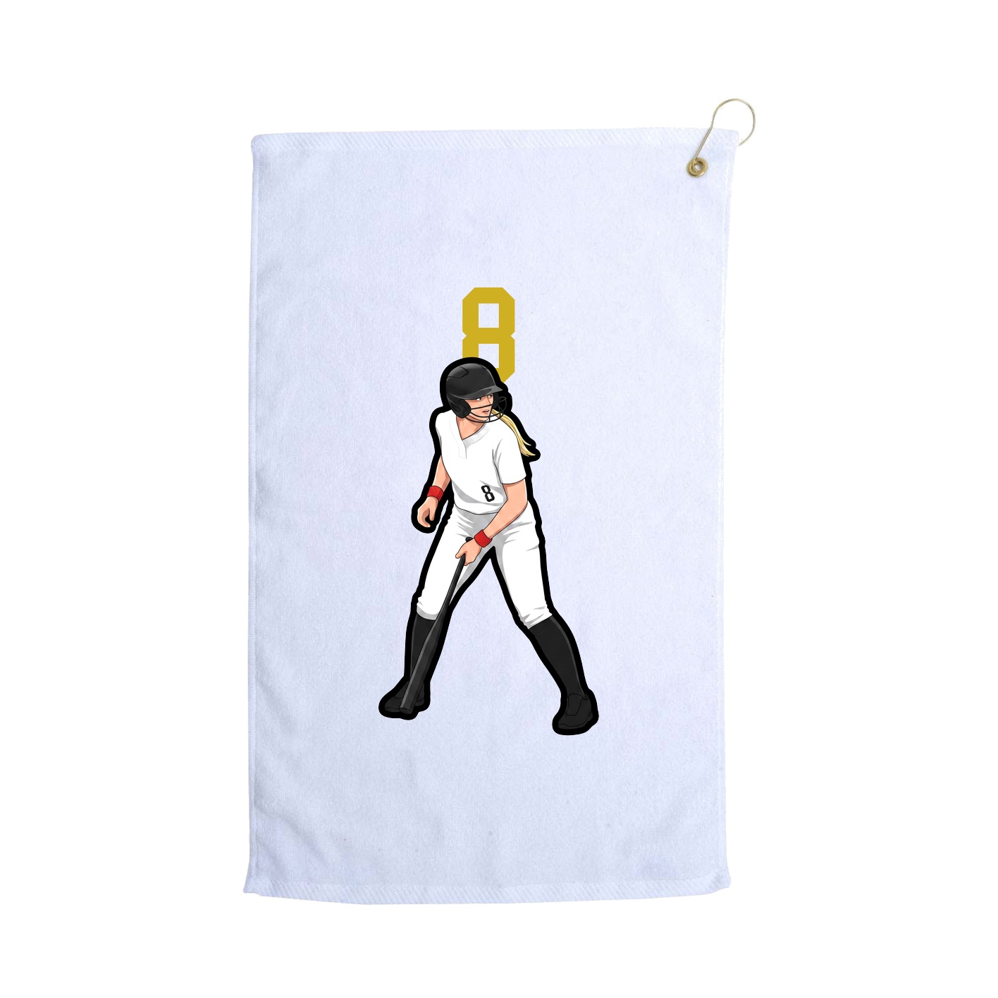 Golf Towel — Number Top in White