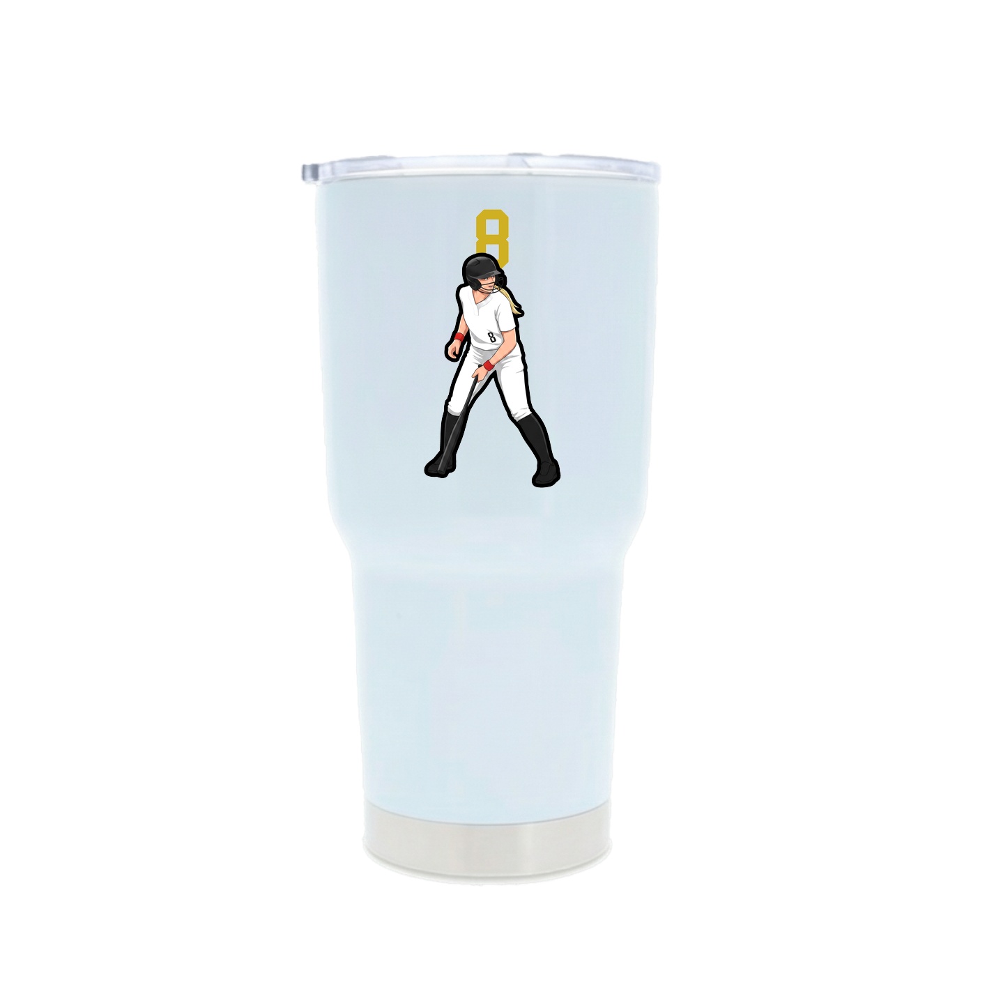 30oz Stainless Steel Tumbler — Number Top in White