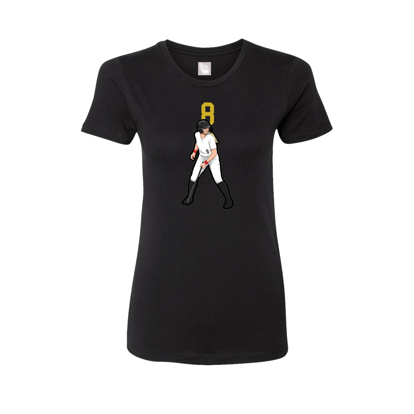 Fitted Women's Tee — Number Top in Black