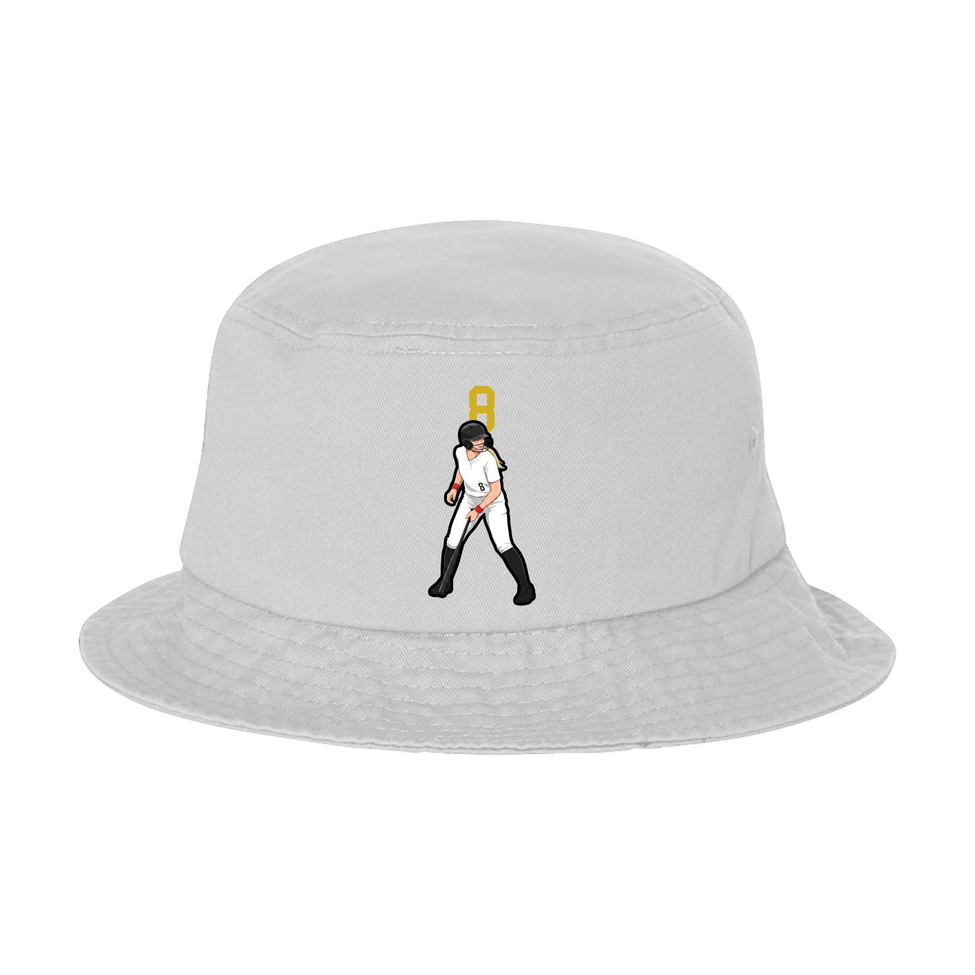 Bucket Cap — Number Top in White