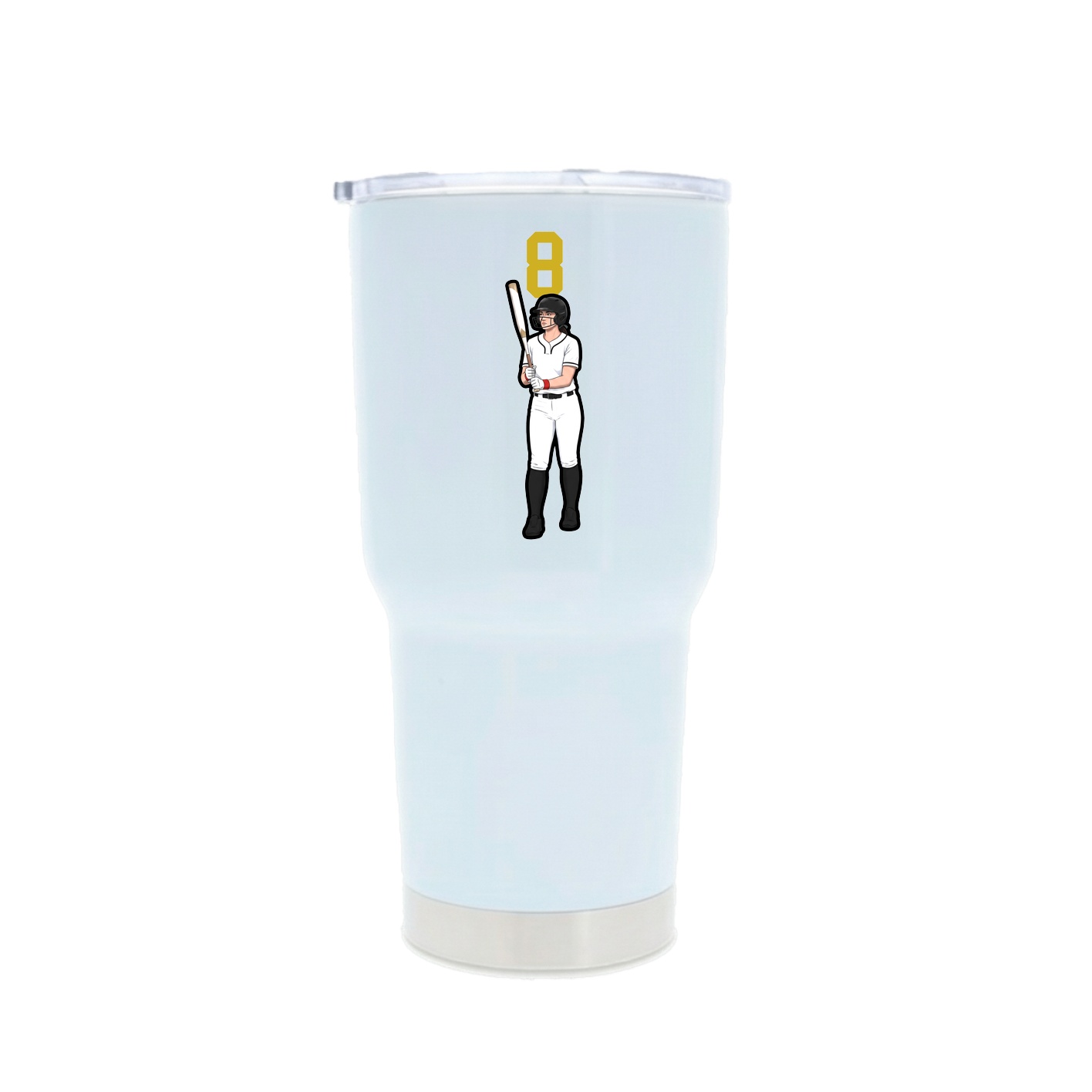 30oz Stainless Steel Tumbler — Number Top in White