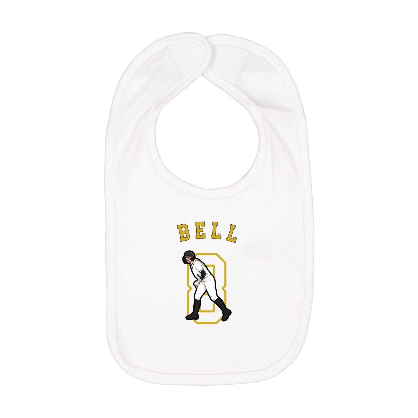 Infant Bib — Shirsey Arch in White