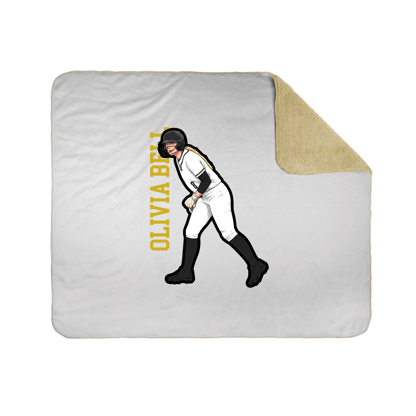 Throw Blanket — Name Vertical in White