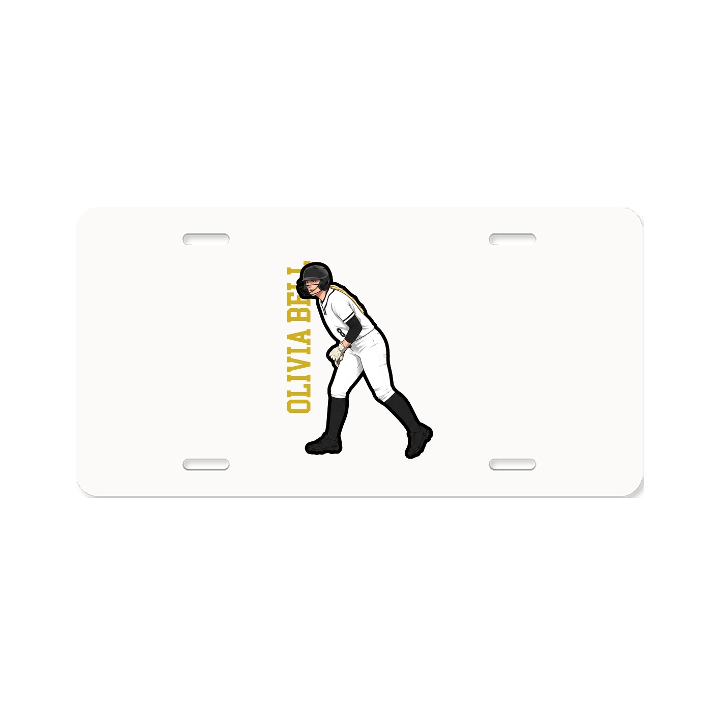 License Plate — Name Vertical in Classic