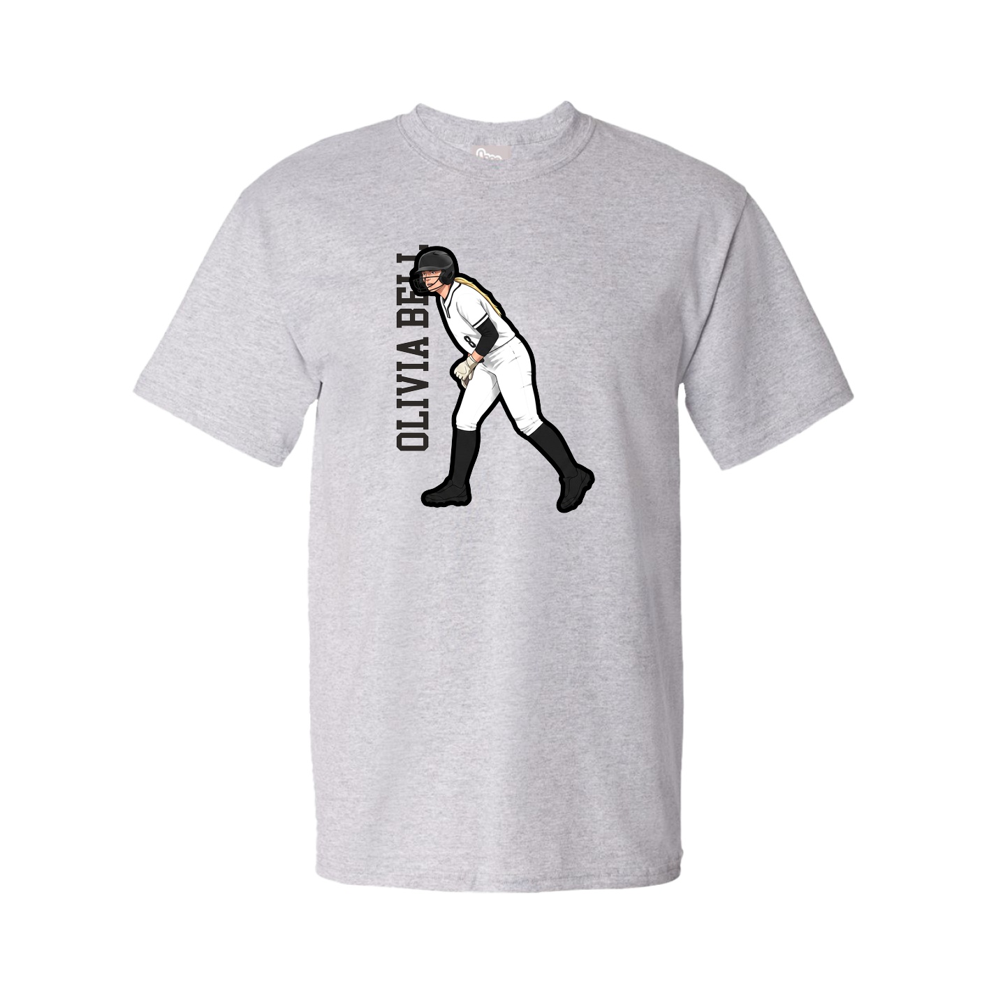 Youth Tee — Name Vertical in Grey