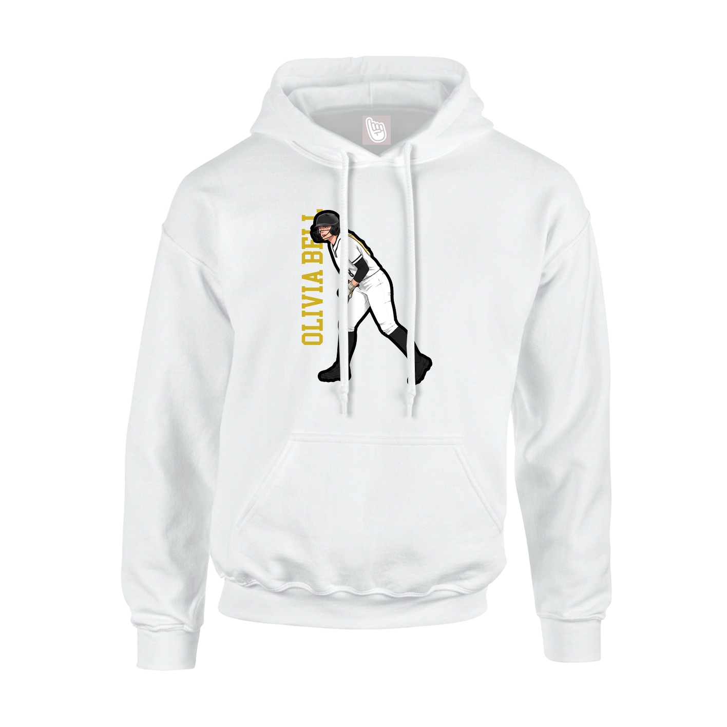 Youth Hoodie — Name Vertical in White