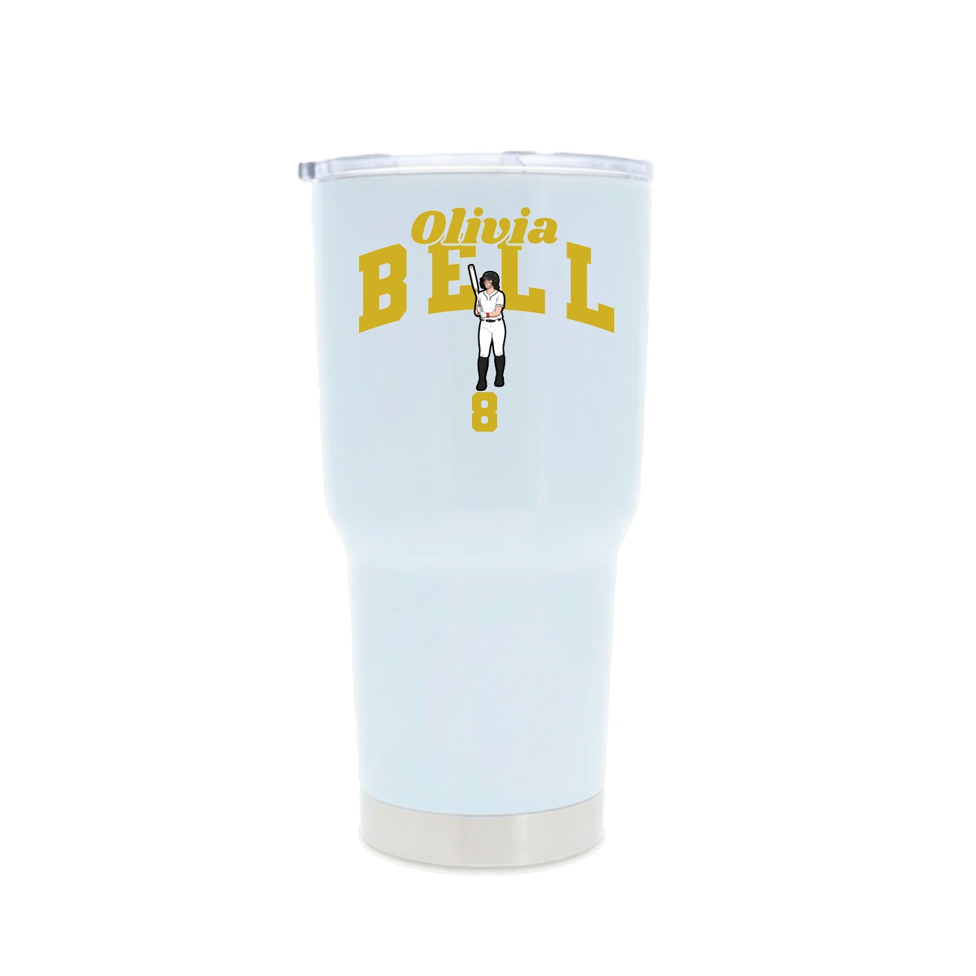 30oz Stainless Steel Tumbler — Signature Arch in White