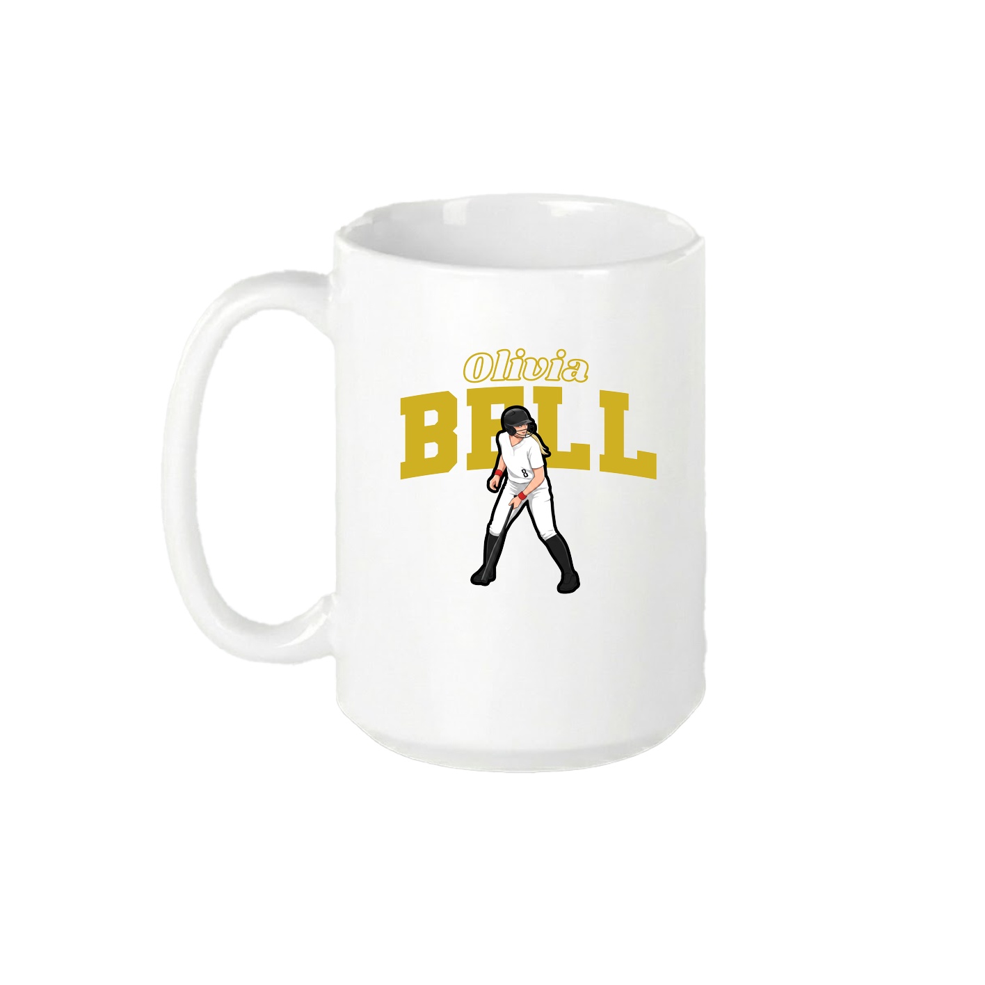 15oz Coffee Mug — Name Arch in White