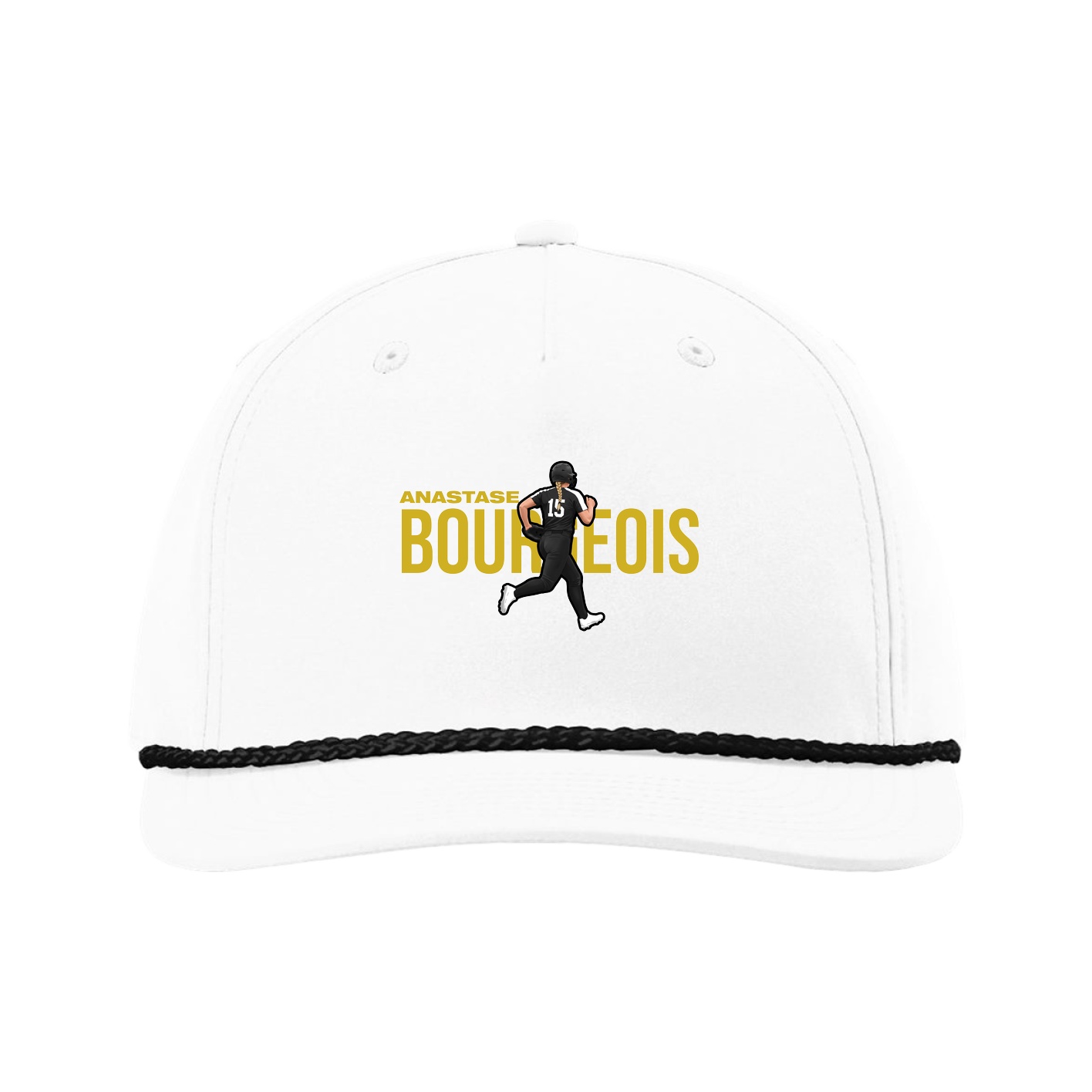 Five-Panel Classic Rope Cap — Player Name in White