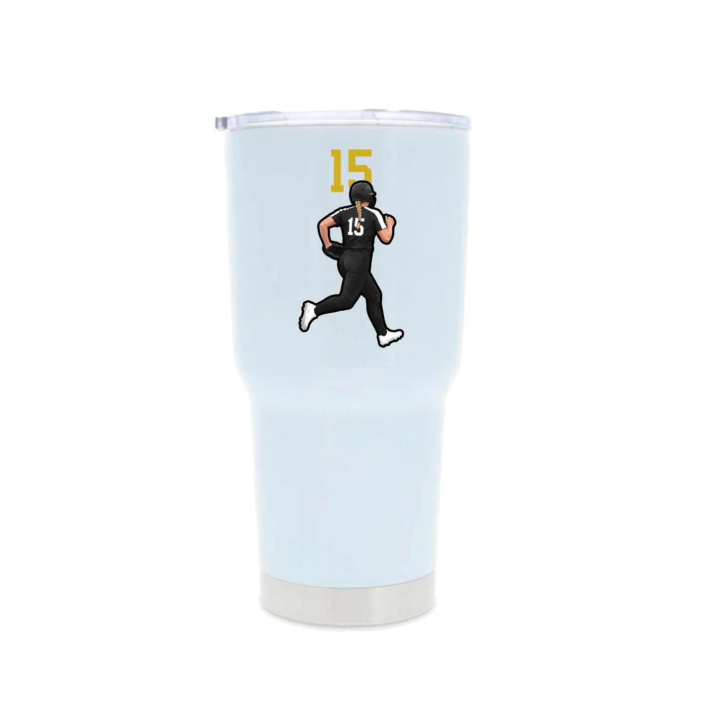 30oz Stainless Steel Tumbler — Number Top in White