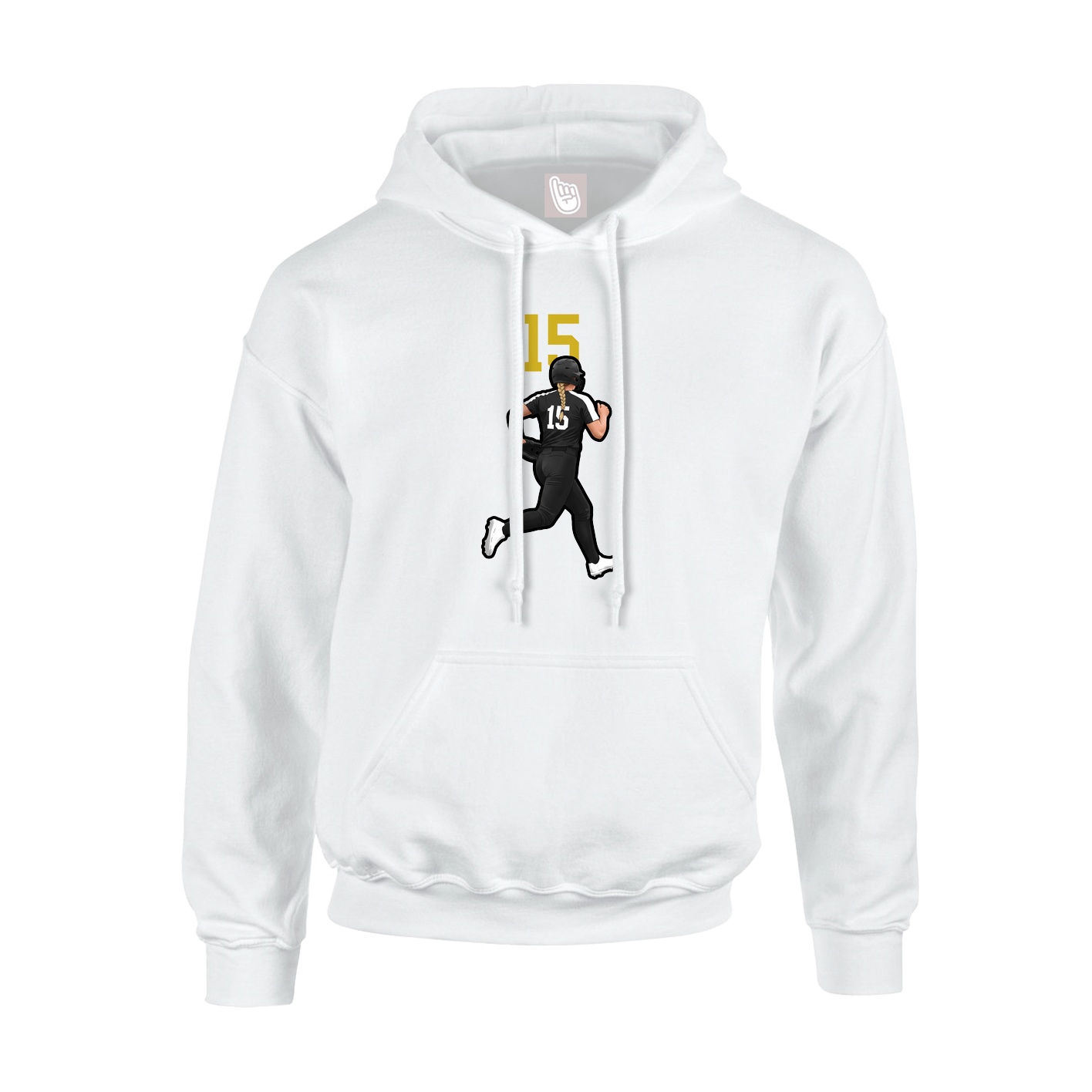 Youth Hoodie — Number Top in White