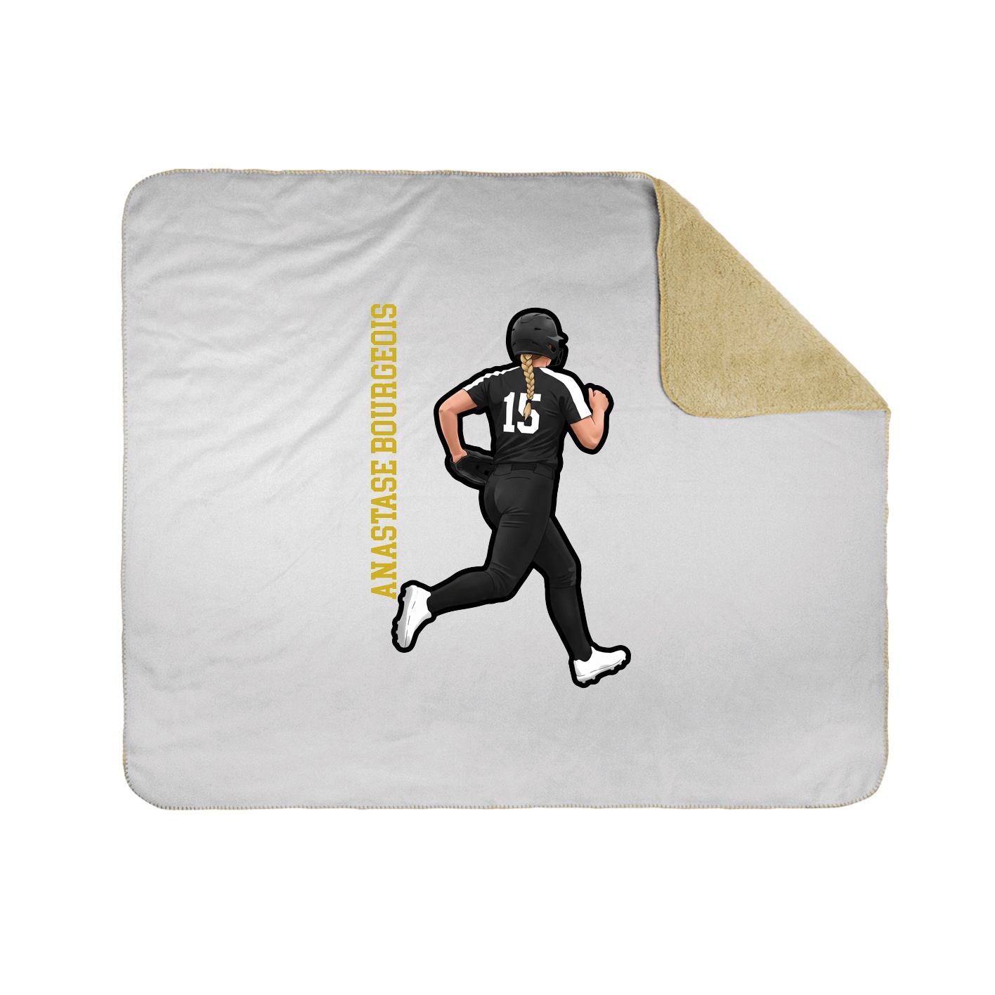 Throw Blanket — Name Vertical in White