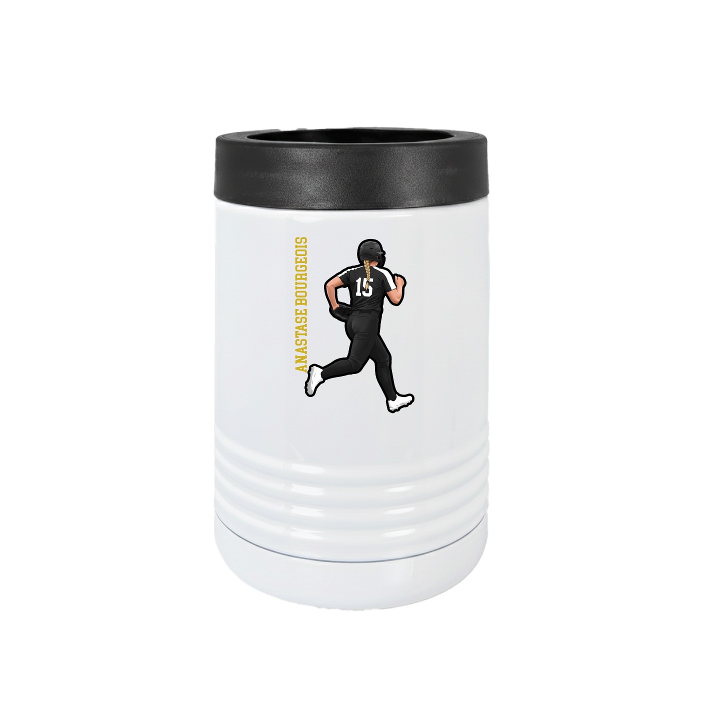 Beverage Holder — Name Vertical in White