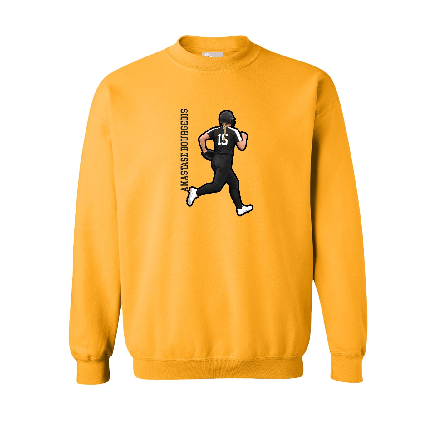 Fleece Crew — Name Vertical in Gold