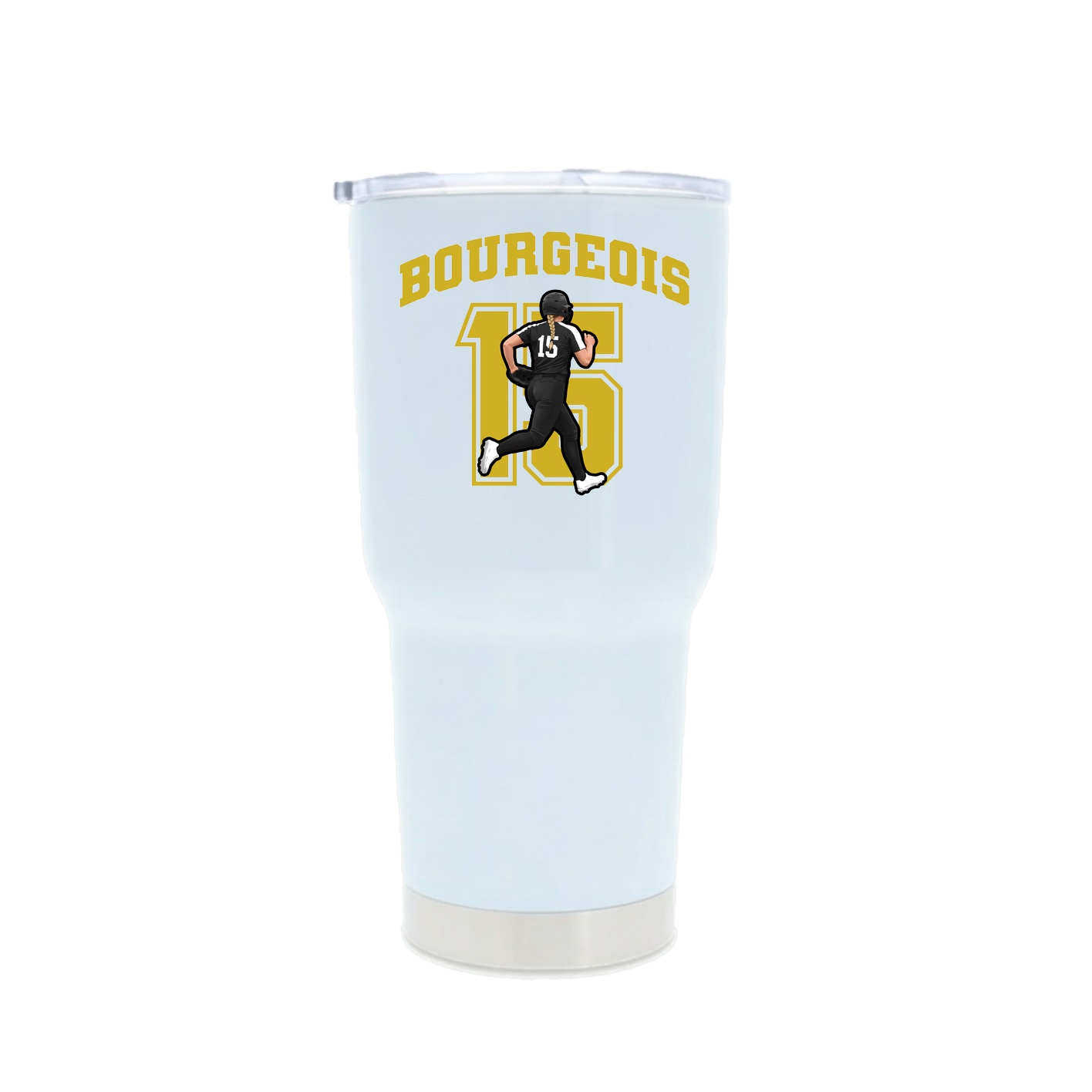 30oz Stainless Steel Tumbler — Number in White