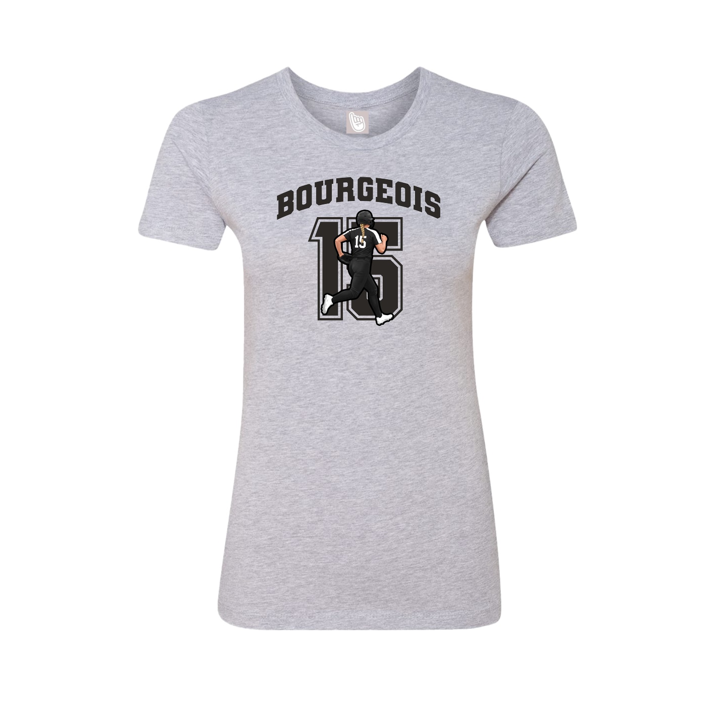 Fitted Women's Tee — Number in Grey