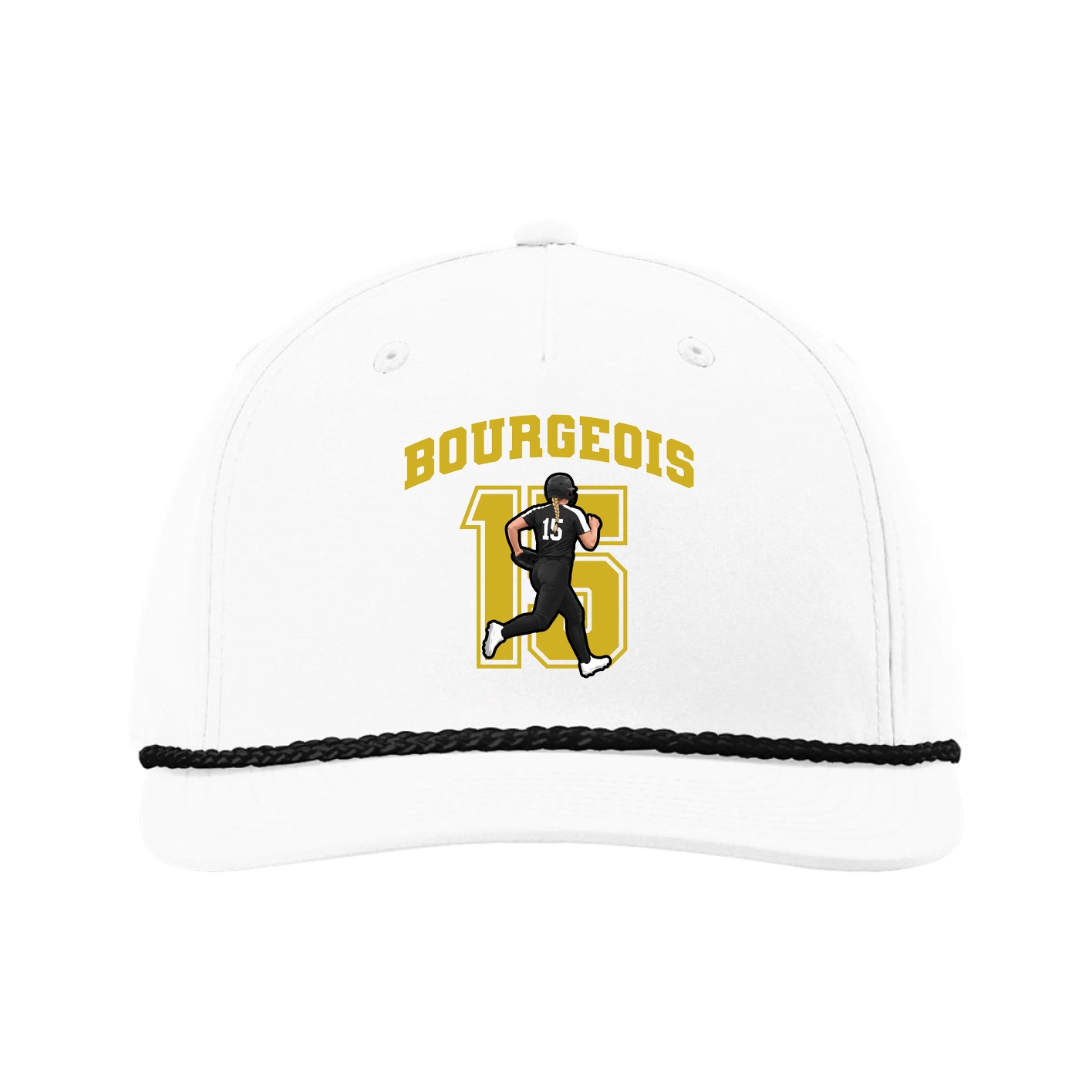 Five-Panel Classic Rope Cap — Number in White