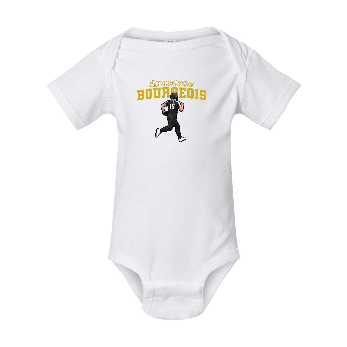 Baby Onesie — Name Arch in White