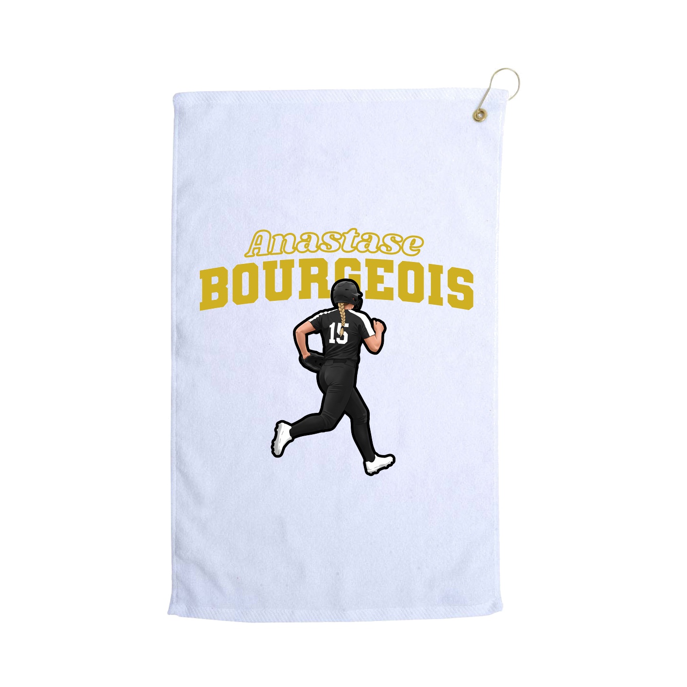 Golf Towel — Name Arch in White