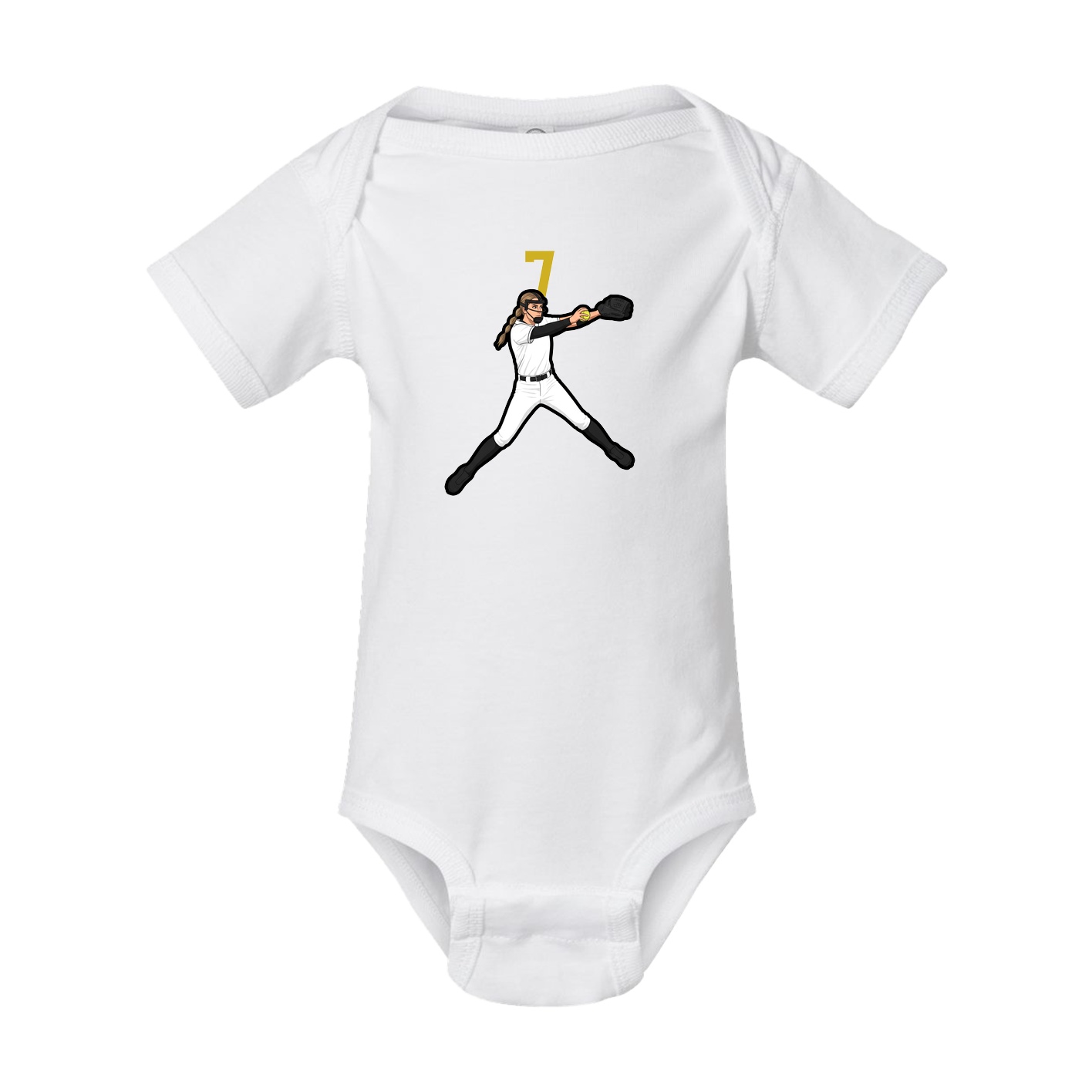 Baby Onesie — Number Top in White