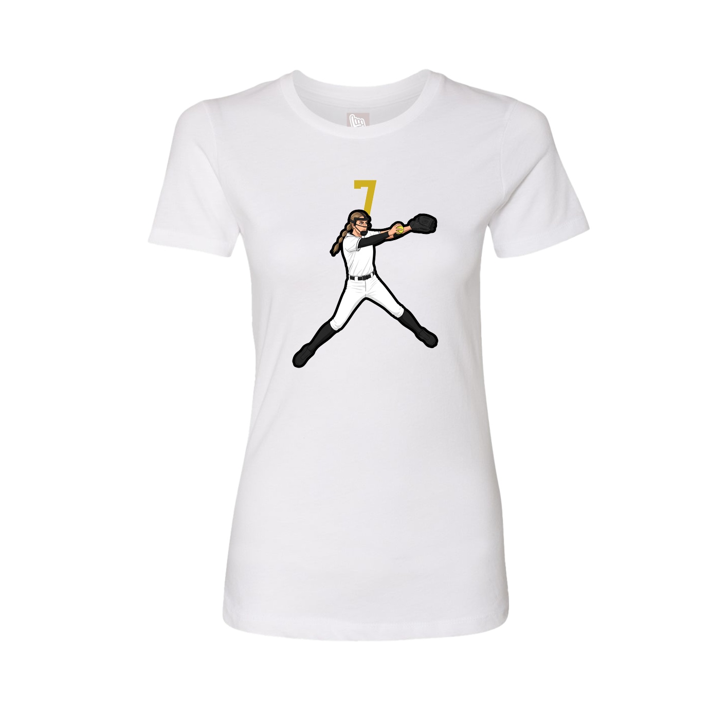 Fitted Women's Tee — Number Top in White
