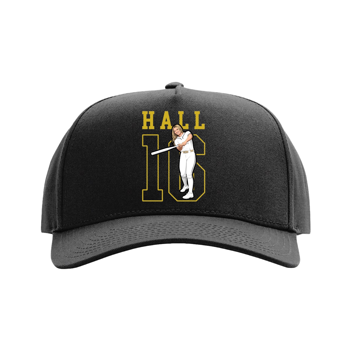 Full Fabric Five-Panel Champ Cap — Shirsey in Black