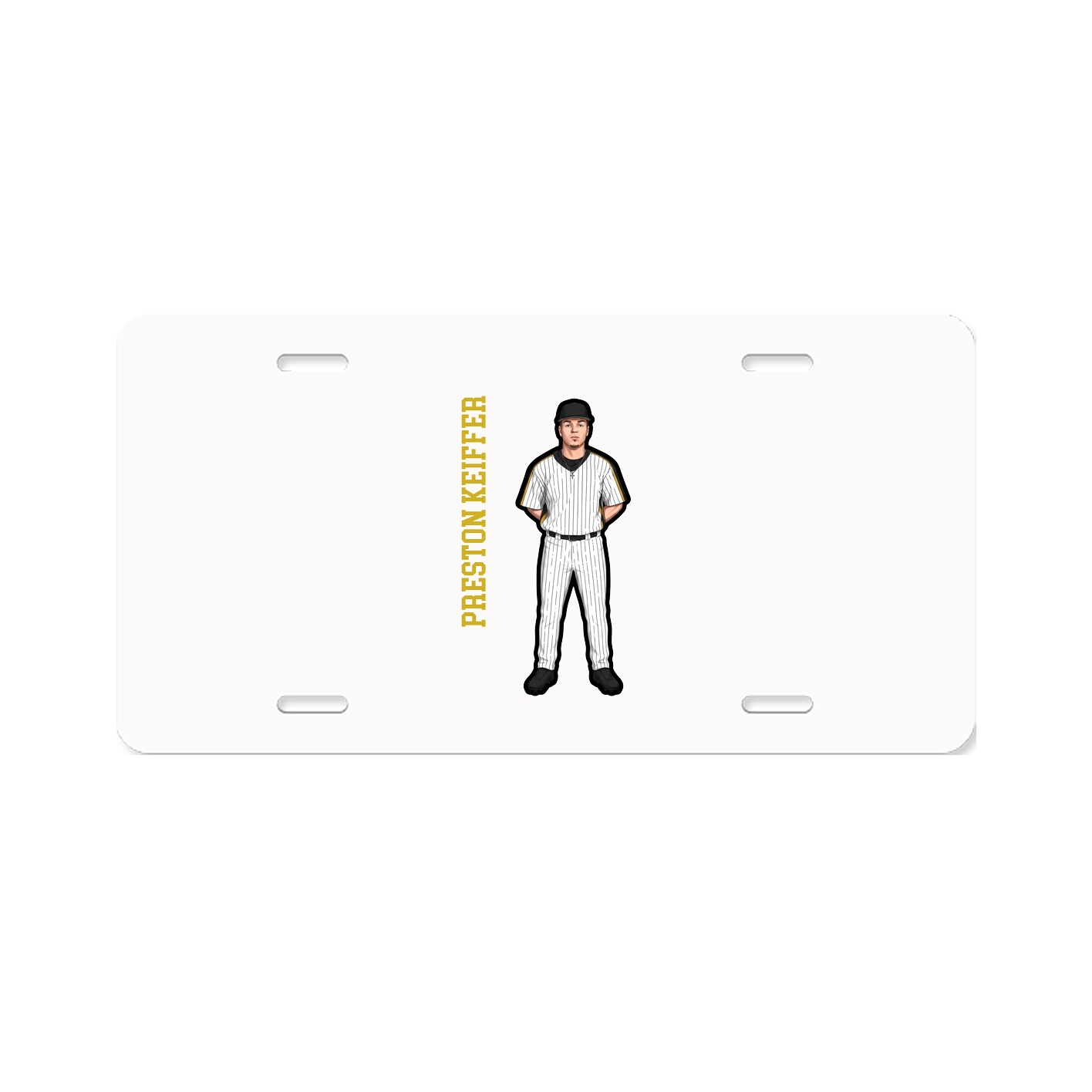 License Plate — Name Vertical in Classic