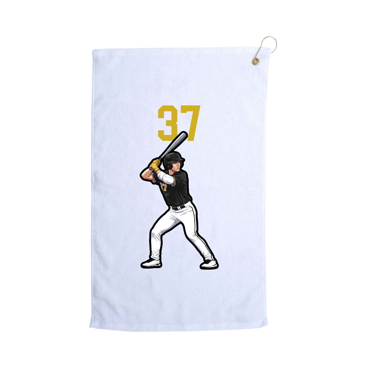 Golf Towel — Number Top in White