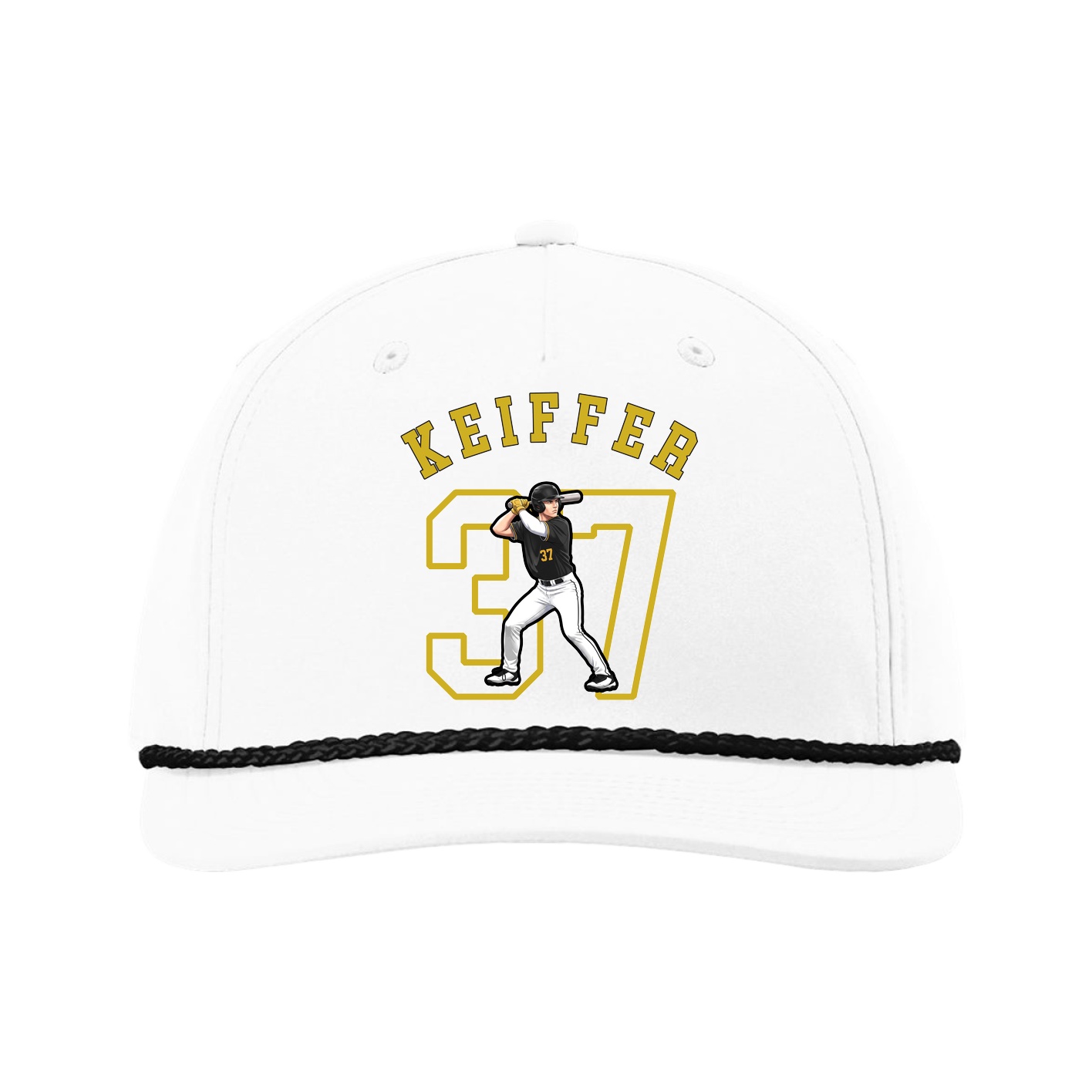 Five-Panel Classic Rope Cap — Shirsey Arch in White