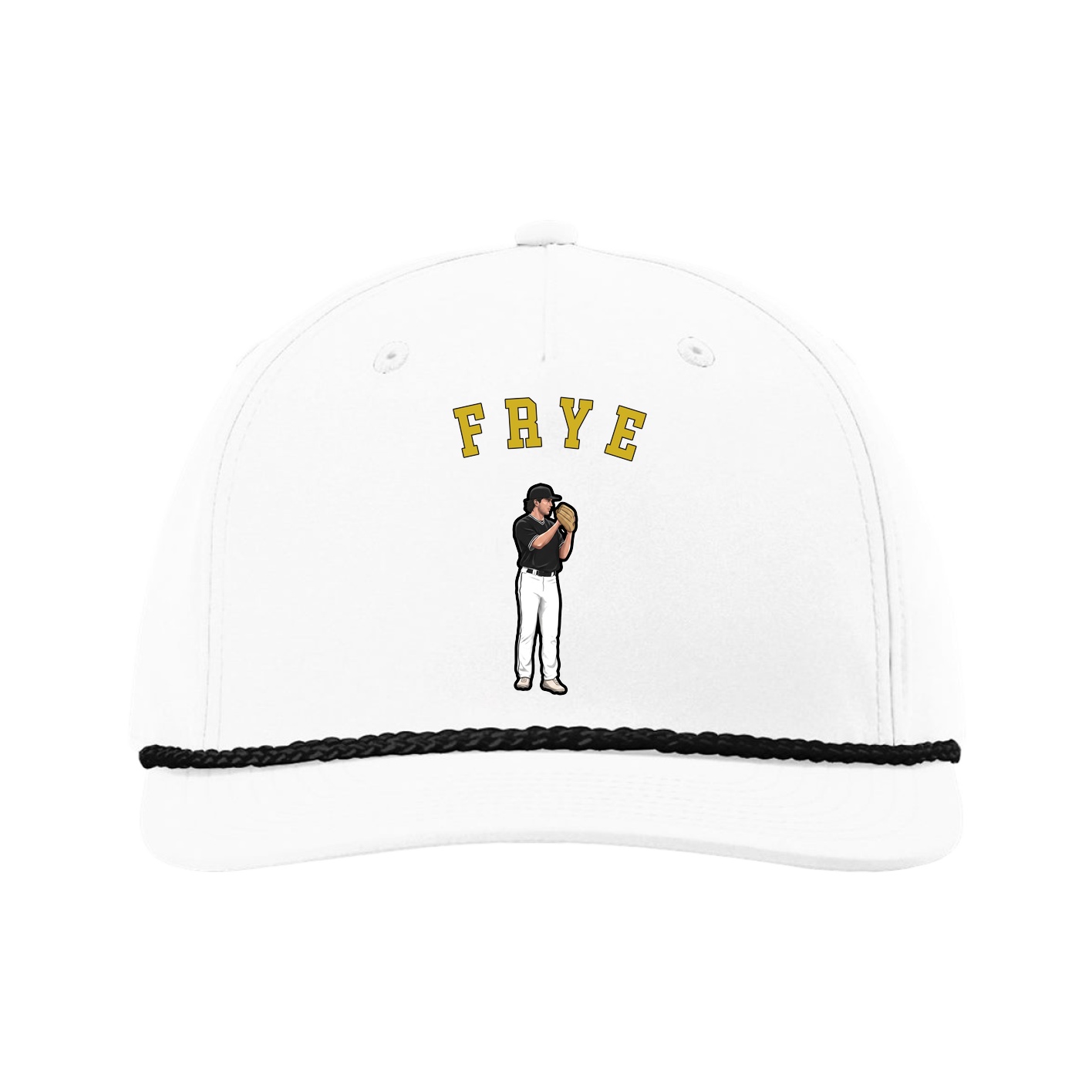 Five-Panel Classic Rope Cap — Shirsey Arch in White