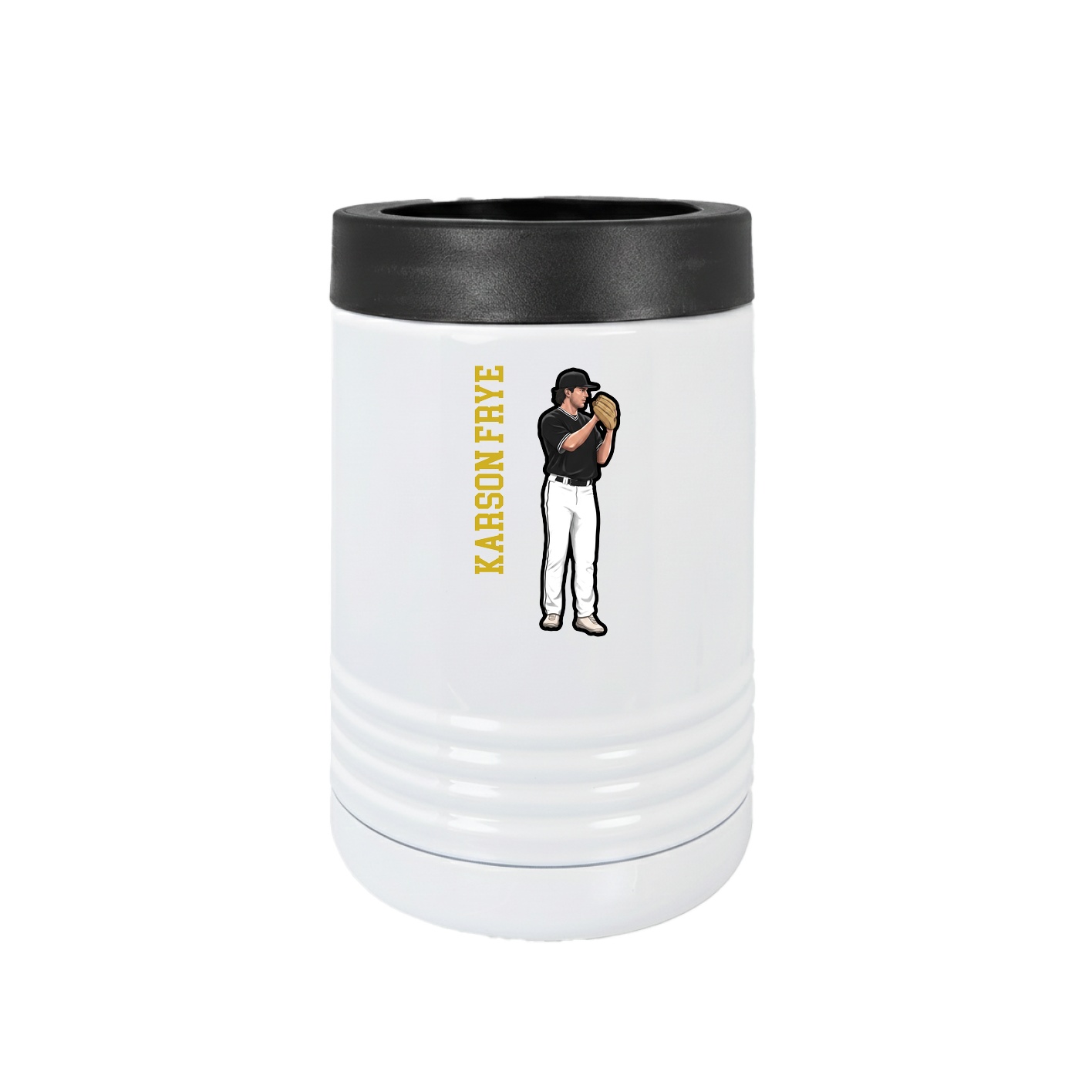 Beverage Holder — Name Vertical in White
