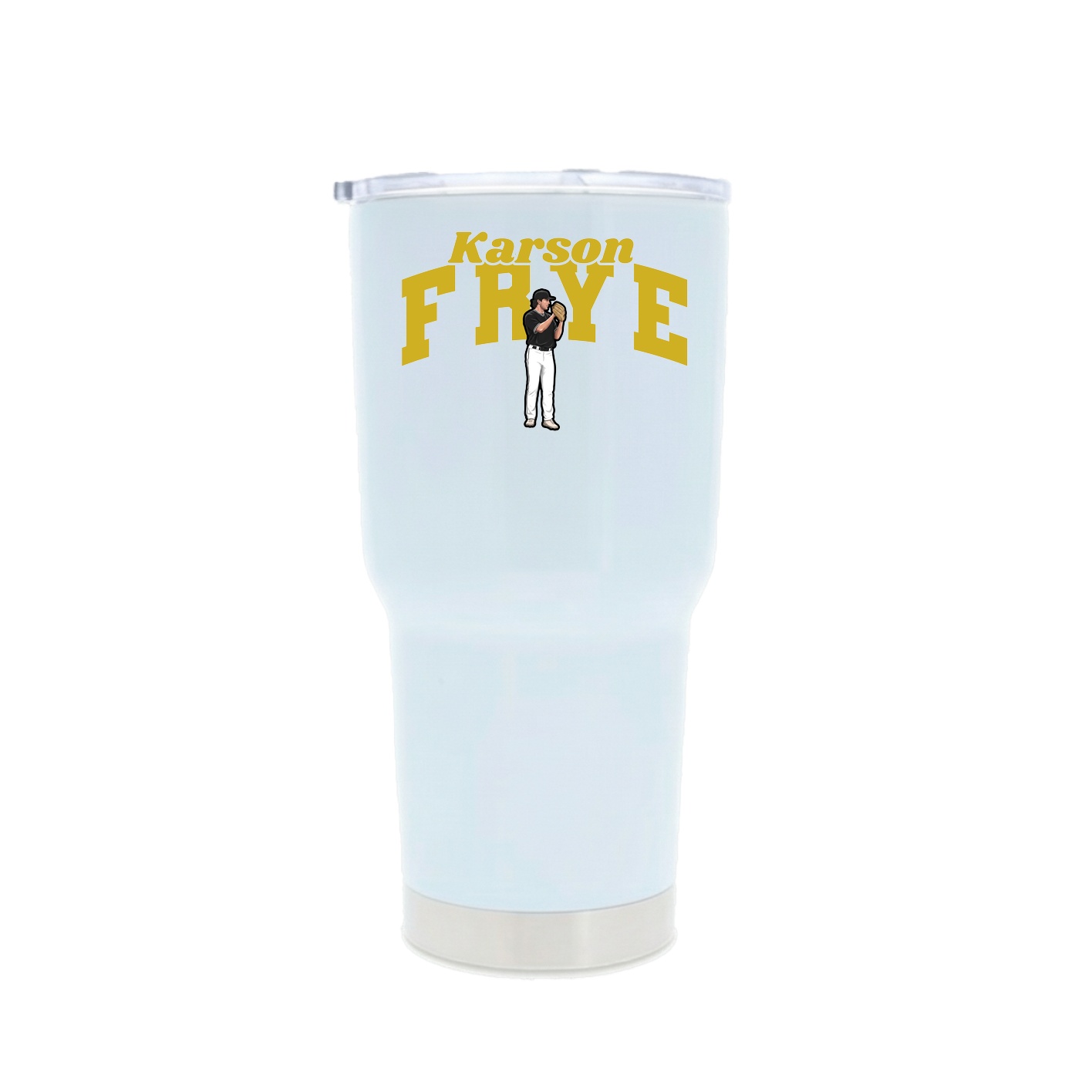 30oz Stainless Steel Tumbler — Signature Arch in White